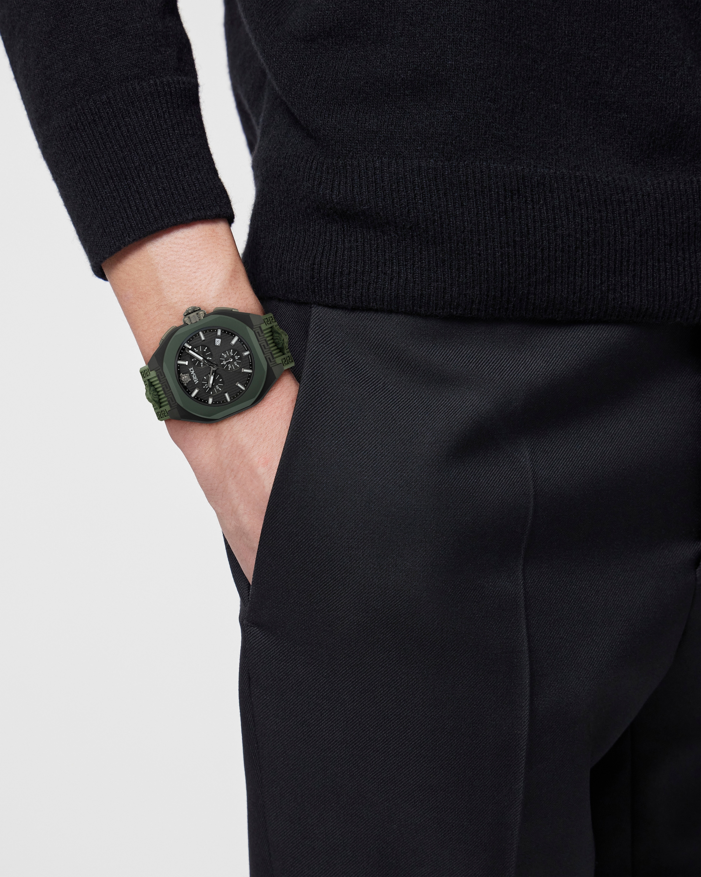 Versace Chronograph »V-LEGEND CHRONO«, Quarzuhr, Armbanduhr, Herrenuhr, Swiss Made,analog, Tag, Stoppfunktion