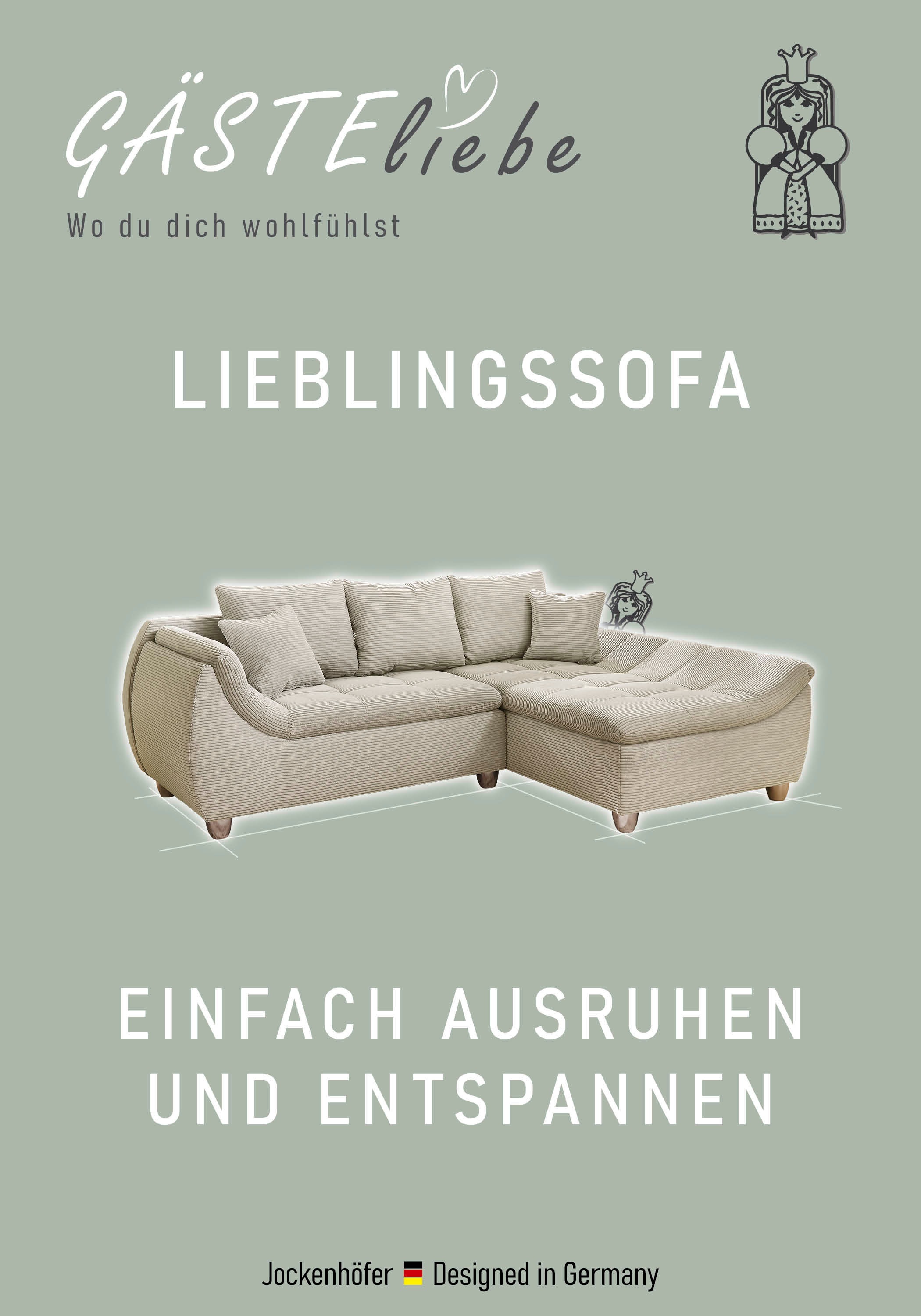 Thumbnail - Jockenhöfer Gruppe Ecksofa "Genua L-Form, B: 250 cm" mit 2 Zierkissen