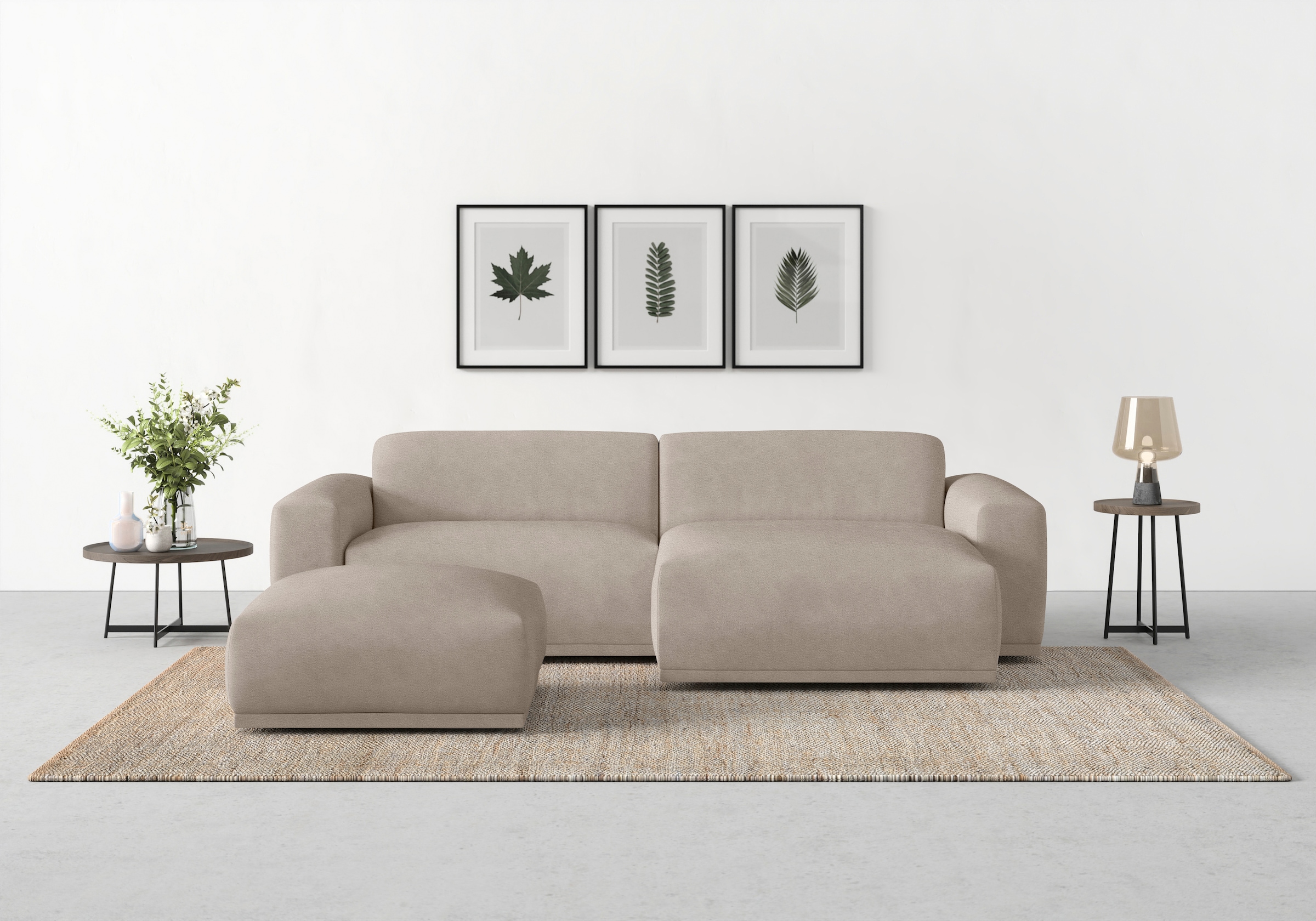 TRENDMANUFAKTUR Ecksofa »Braga, mit hochwertigem Kaltschaum, L-Form, in Cord erhältlich«, (2 St.), modernes Sofa, Couch mit hohem Sitzkomfort, 255/72/160 cm (B/H/T)