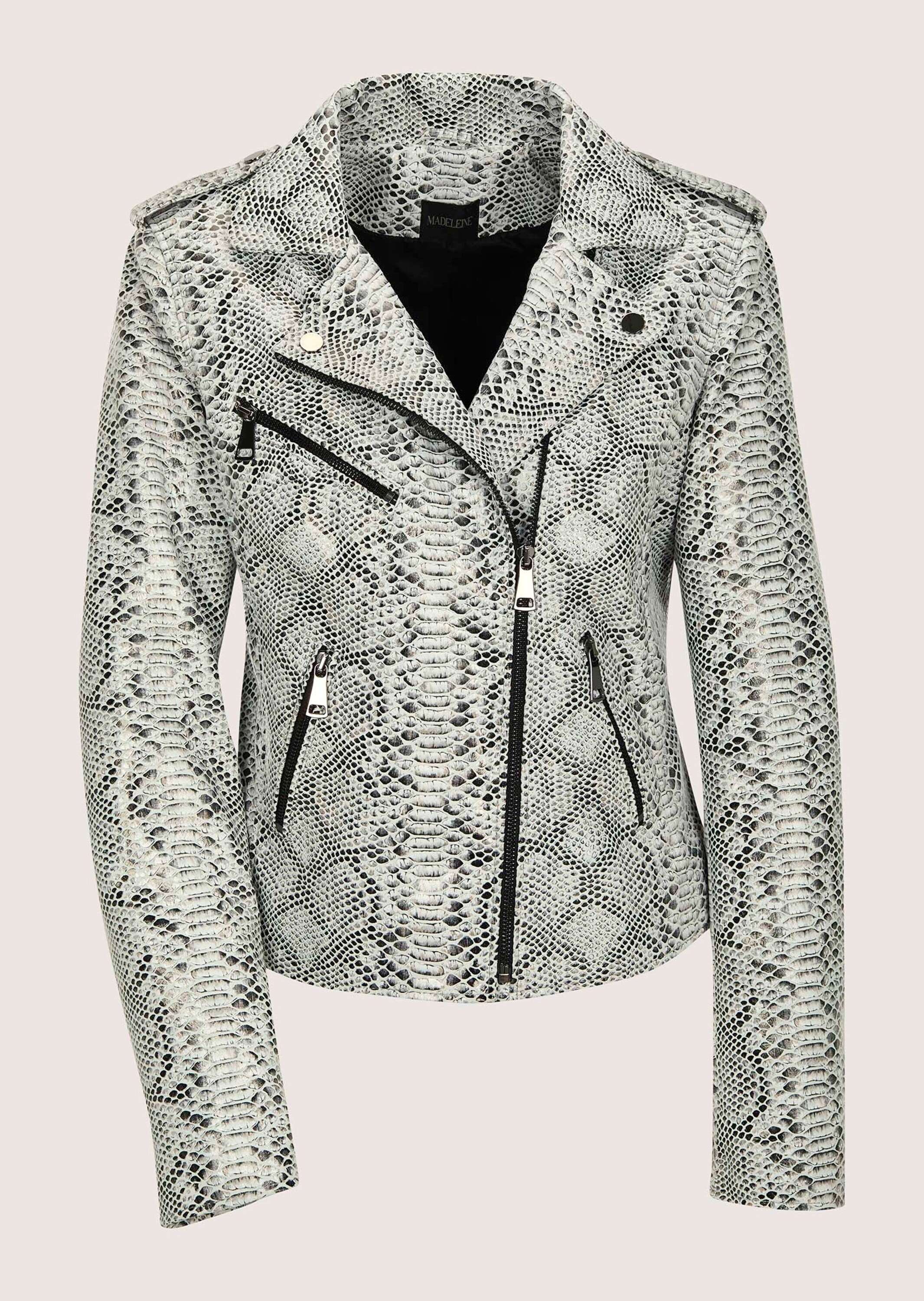 MADELEINE Jeansjacke "Lederjacke Kurzjacke mit Animal-Muster" Schlangenprin günstig online kaufen