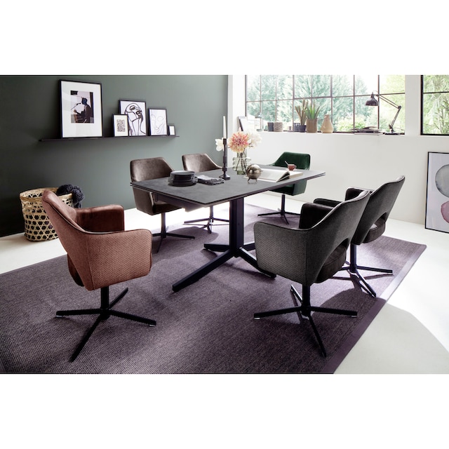 MCA furniture Esszimmerstuhl »Valetta«, (Set), 2 St., Stoffbezug, 360° drehbar  mit Nivellierung, belastbar bis 120 Kg bestellen | BAUR