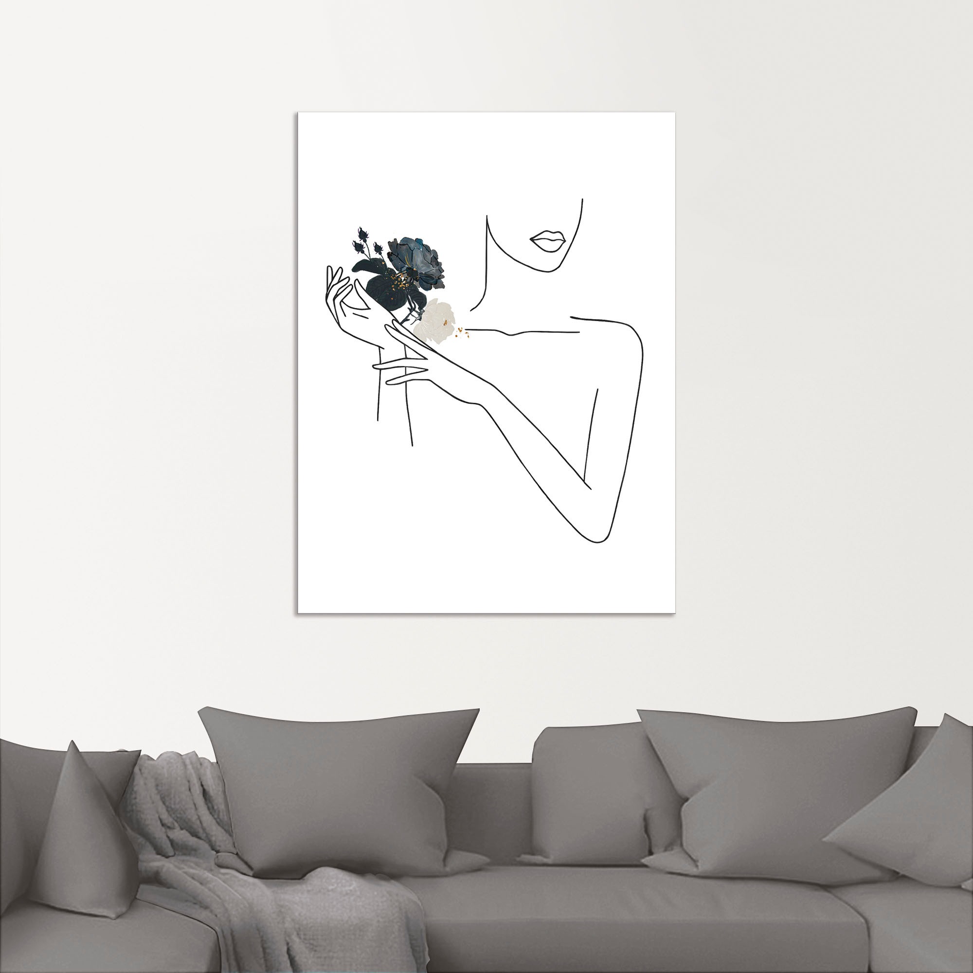 Artland Wandbild "Moderne LineArt Mädchen II", Modebilder, (1 St.), als Alu günstig online kaufen