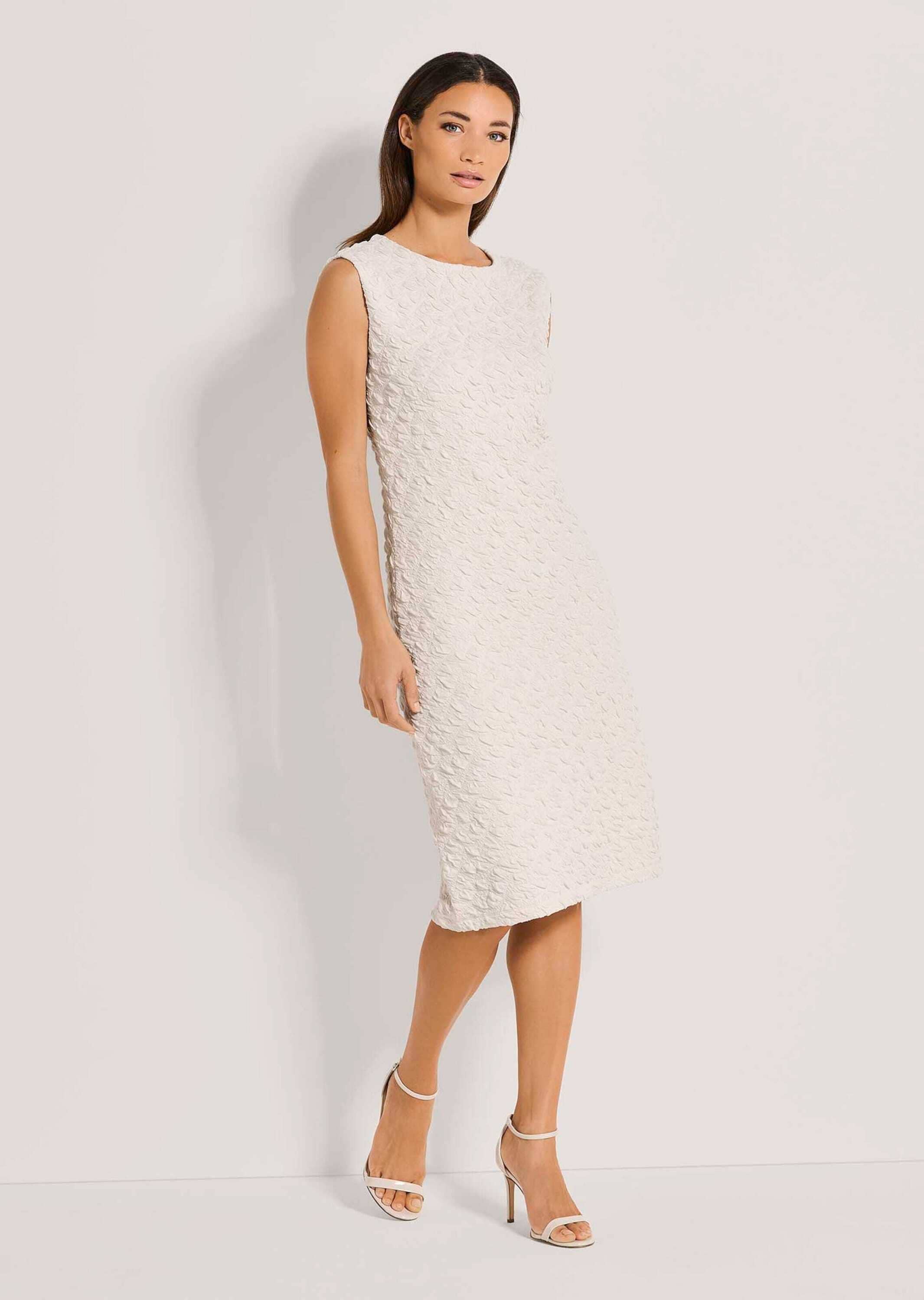 MADELEINE Sommerkleid »Kleid Ärmelloses Etui-Kleid in Struktur-Qualität«