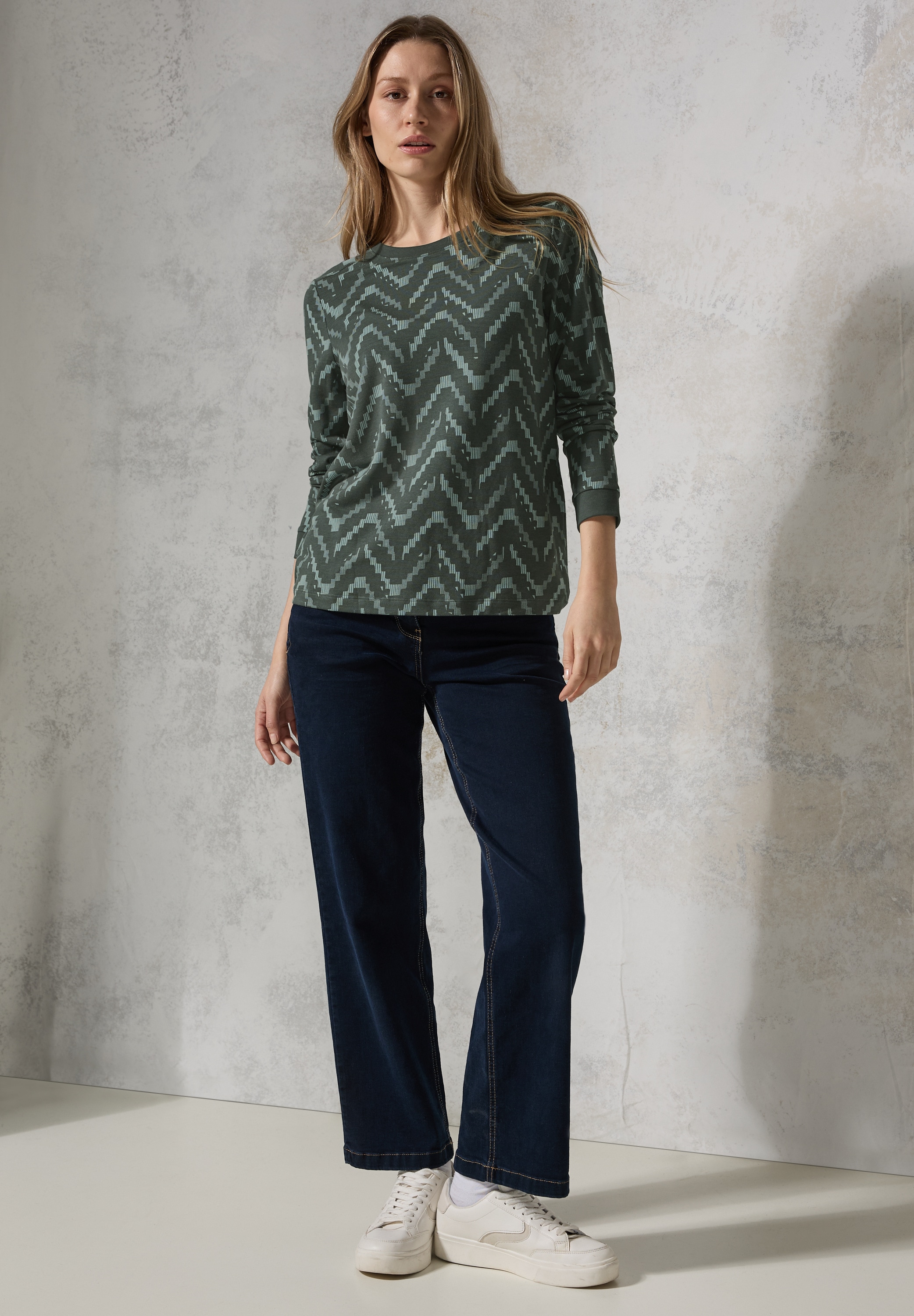 Cecil Langarmshirt, mit grafischem Muster