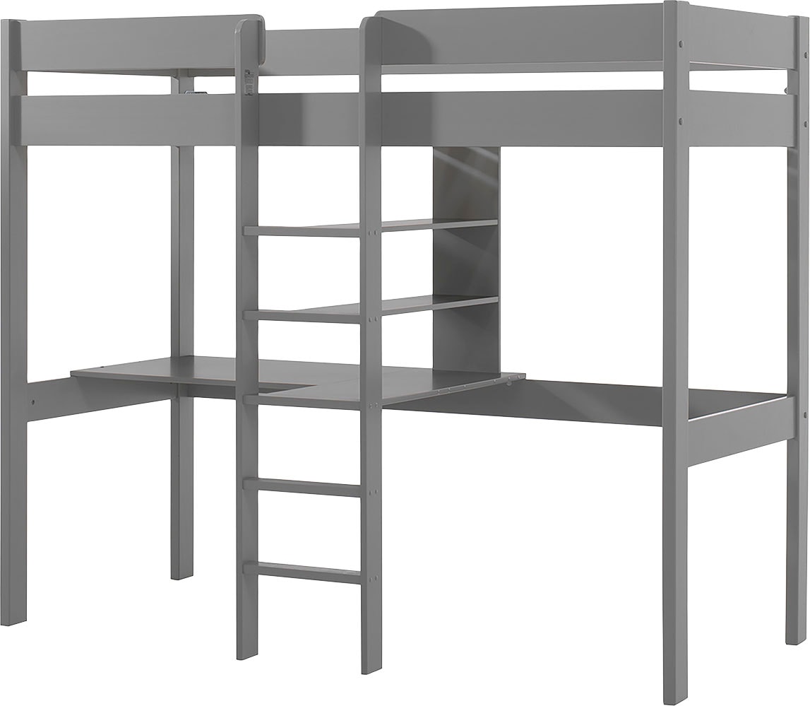 Vipack Hochbett »Pino«, (Made in Europe), mit Schreibplatte und Regal