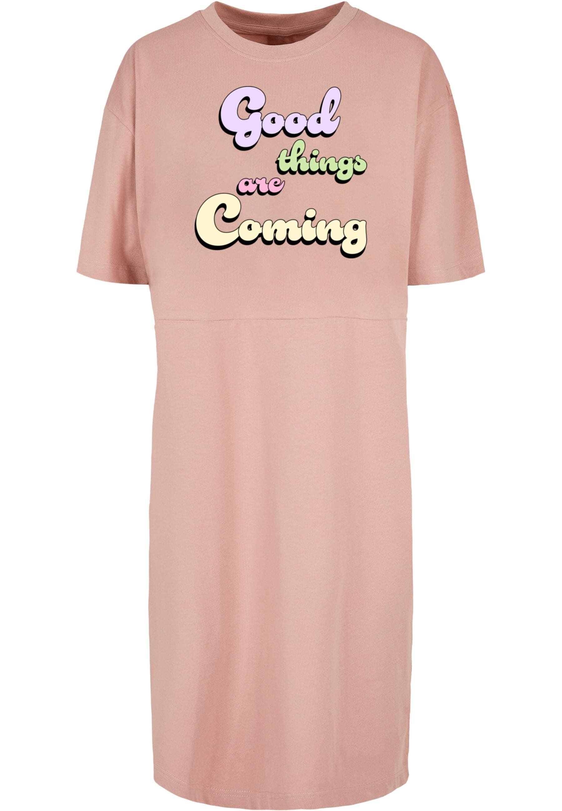 Merchcode Shirtkleid "Merchcode Damen Ladies Good Things Oversized Slit Tee Dress", (1 tlg.)