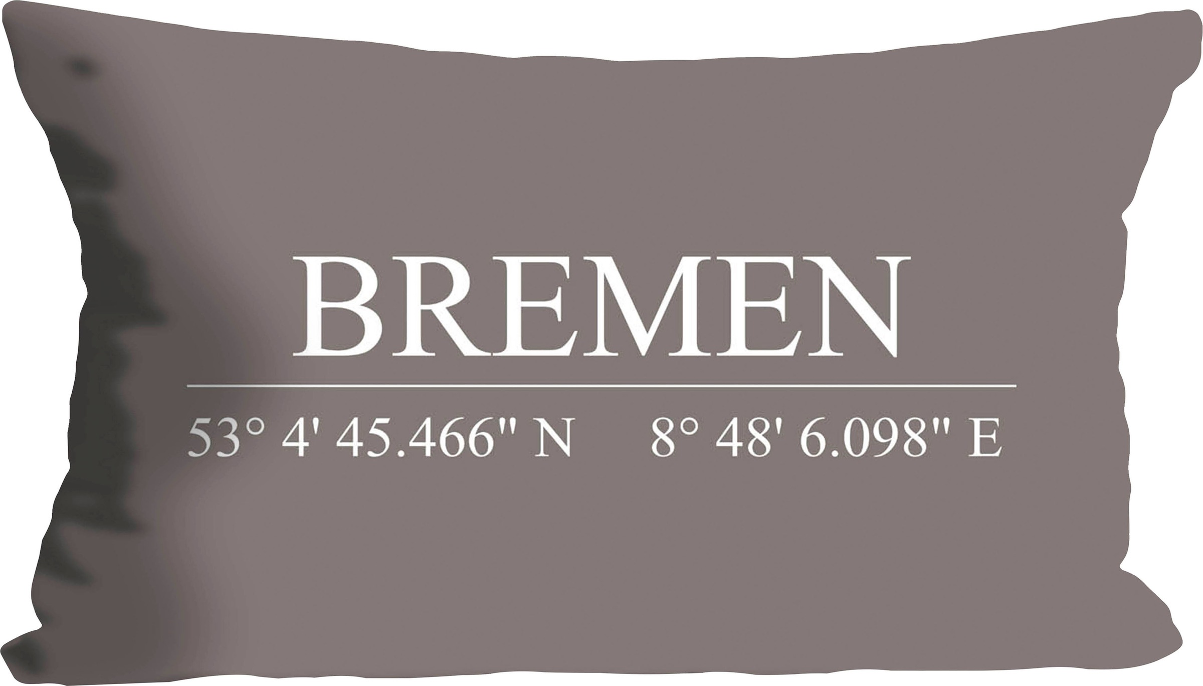 queence Dekokissen "Bremen" mit Schriftzug, Kissenhülle ohne Füllung, 1 Stü günstig online kaufen