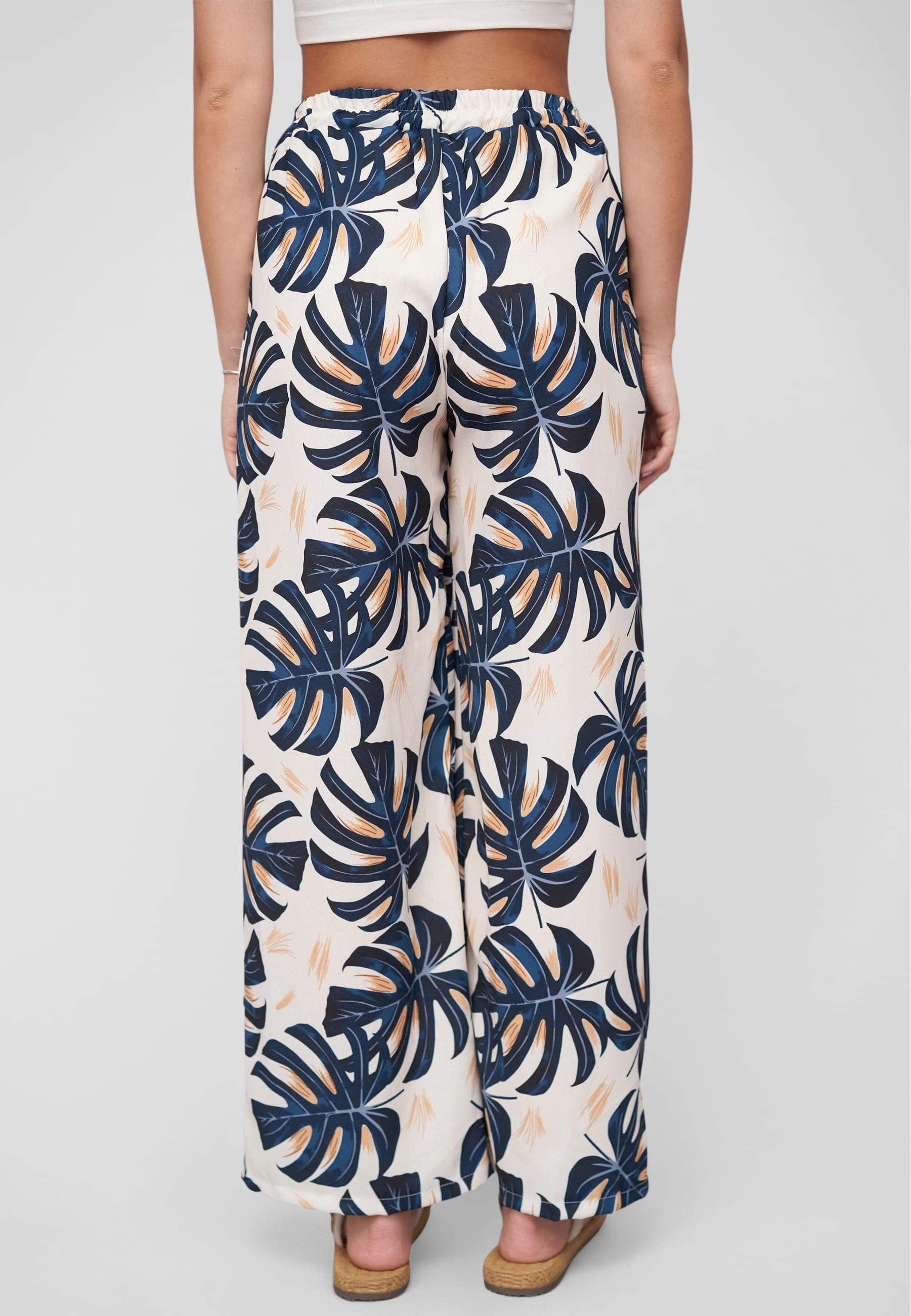 CLOUD 5IVE Stoffhose »CLOUD 5IVE Summer Pants with palm print and tie belt«