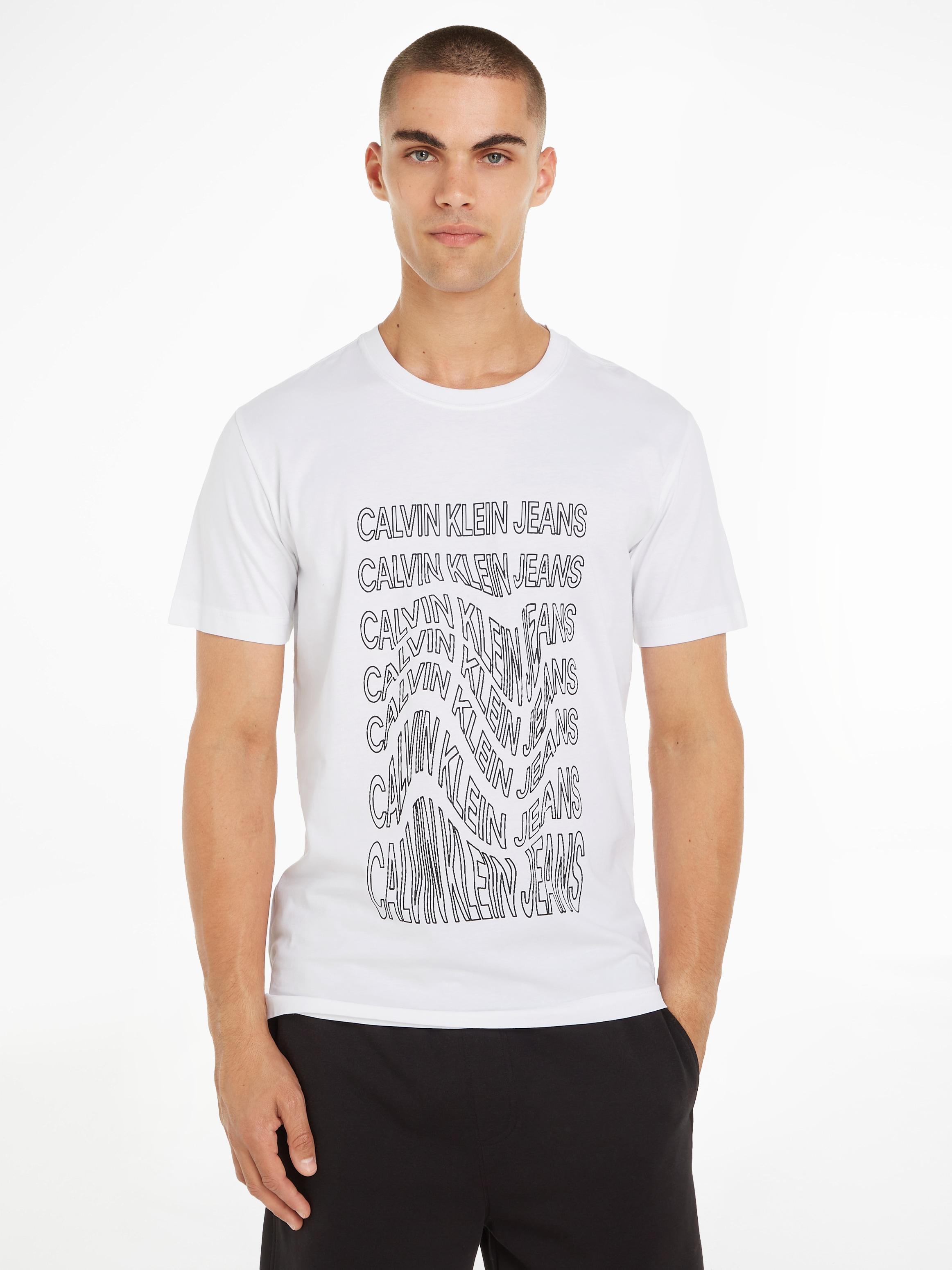 Calvin Klein Jeans T-Shirt "INSTITUTIONAL WARP TEE", mit Logodruck günstig online kaufen