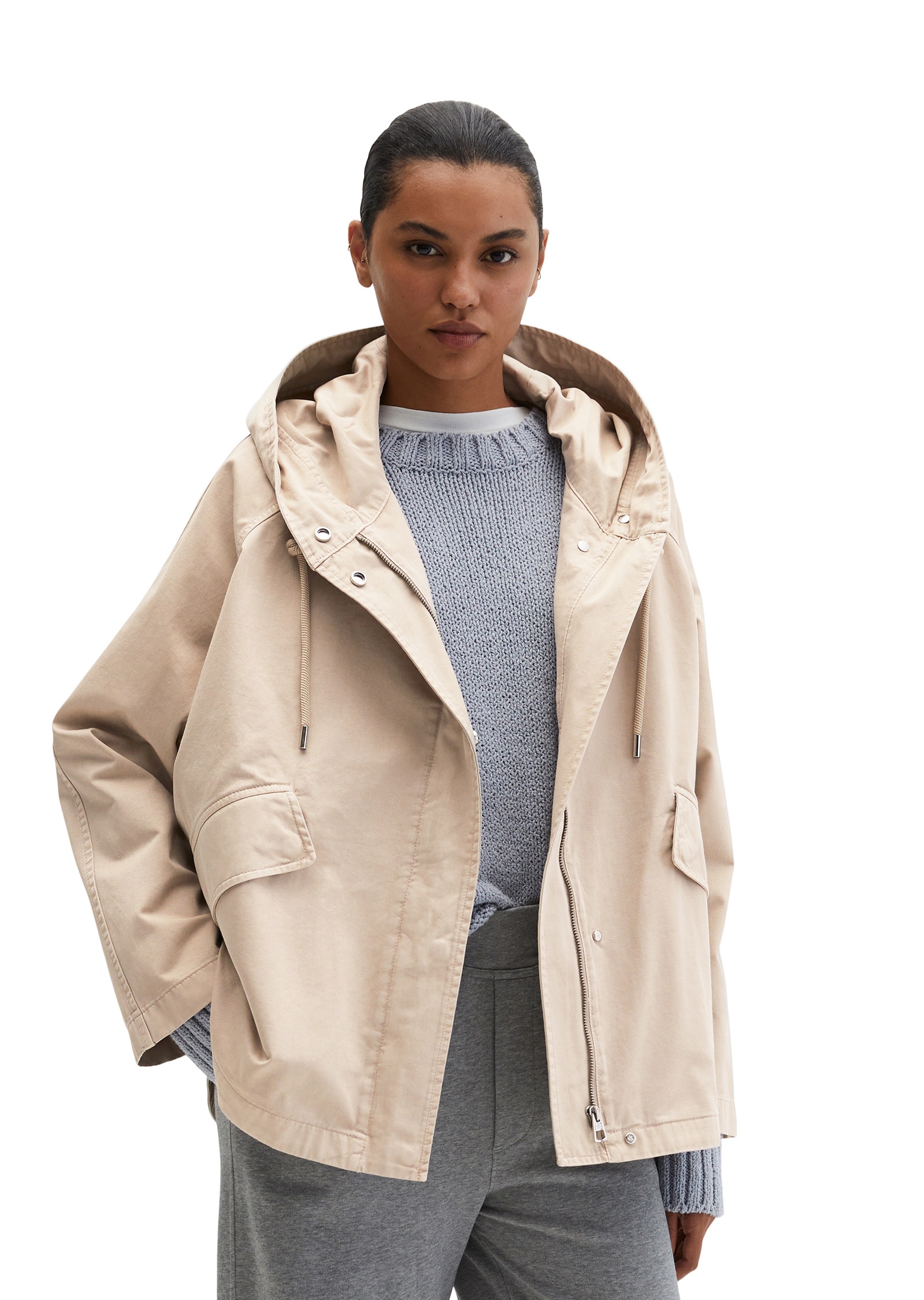 Marc O'Polo Outdoorjacke »aus Organic Cotton-Twill« mit Kapuze