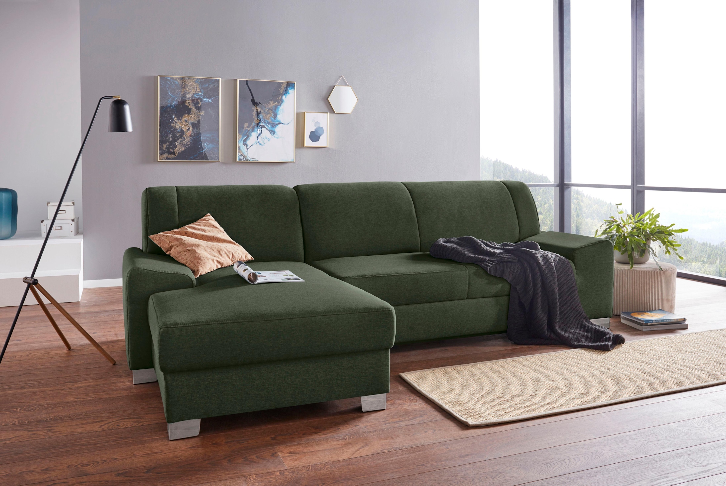 DOMO collection Ecksofa "Anzio L-Form, whlw. Bettfunktion, Federkern, hochw günstig online kaufen