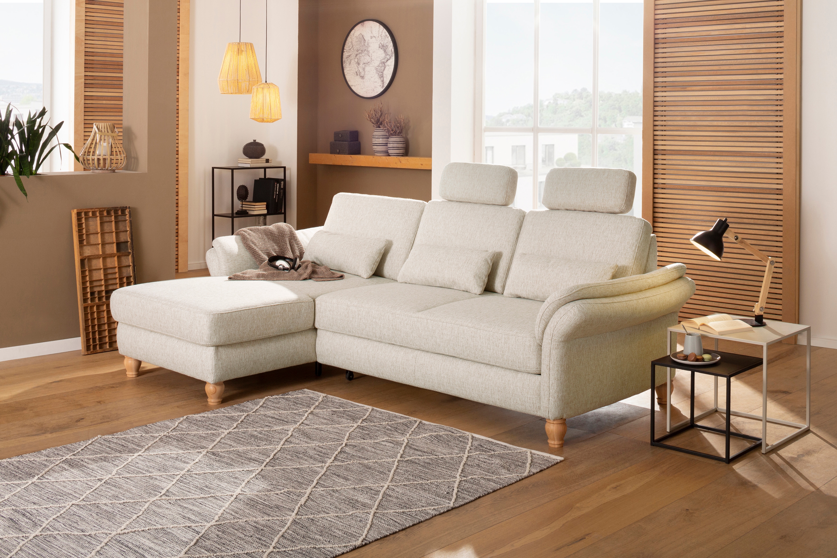 Home affaire Ecksofa "Palace L-Form" incl. Sitztiefenverstellung, wahlweise mit Schlaffunktion und Stauraum