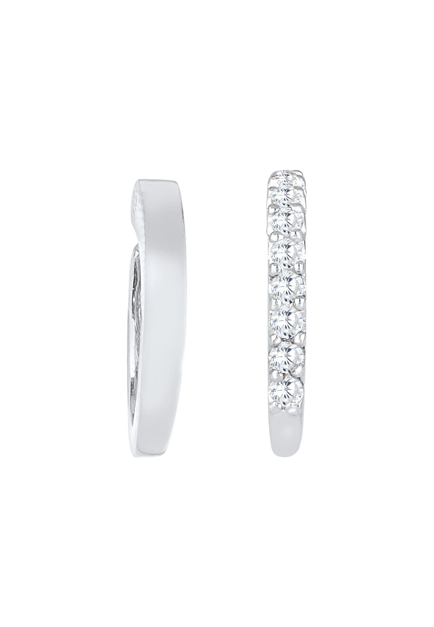 Elli Paar Ohrklemmen »Ohrringe Single Earcuff Basic Zirkonia 2er Set 925 Silber«