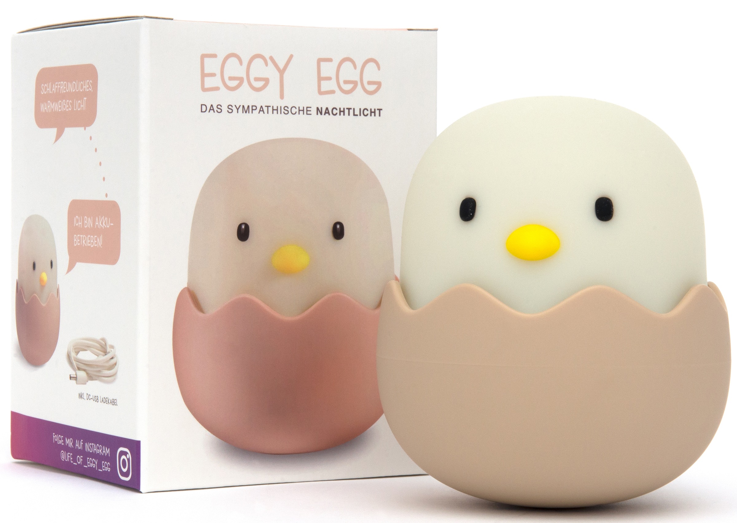 niermann LED Nachtlicht »Eggy Egg«, 1 flammig-flammig, Nachtlicht Eggy Egg