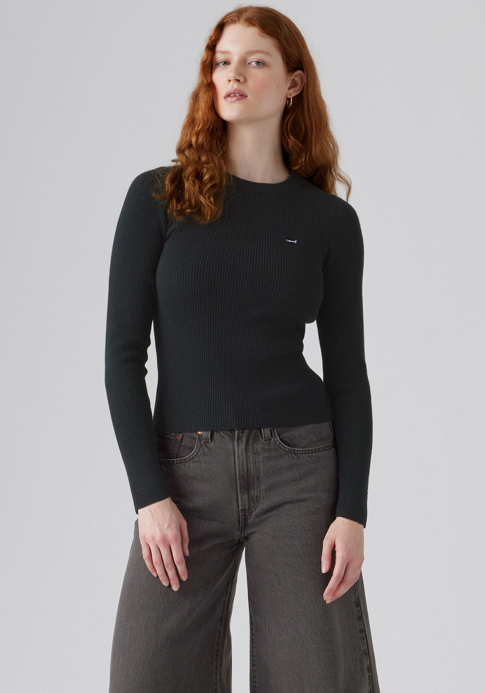 Levis Rundhalspullover "RIB CREW SWEATER" Geripptes Strickmuster günstig online kaufen