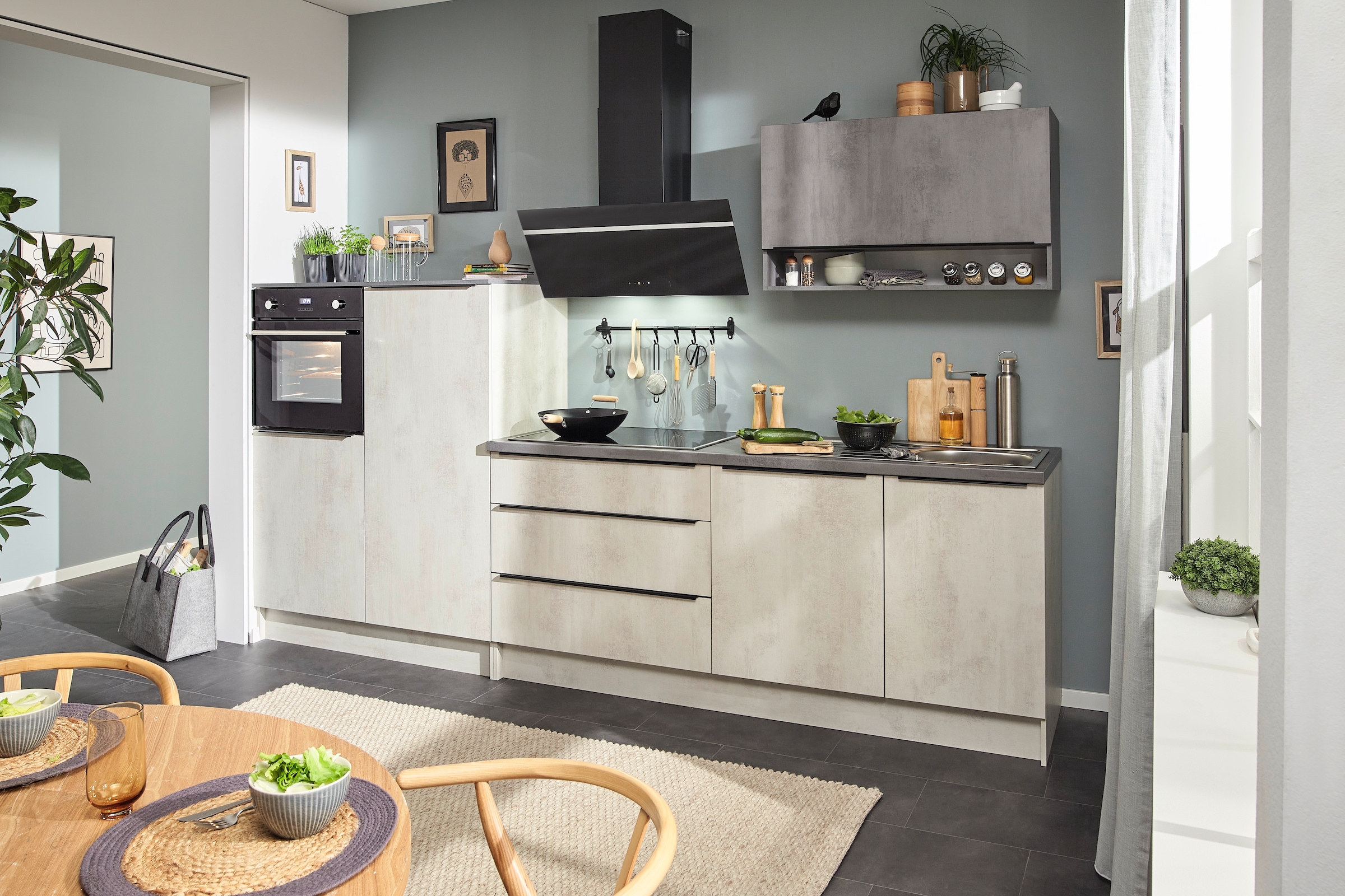 BASIC by Balculina Küchenzeile »Boston«, Breite 200 + 123 cm, wahlweise mit E-Geräten