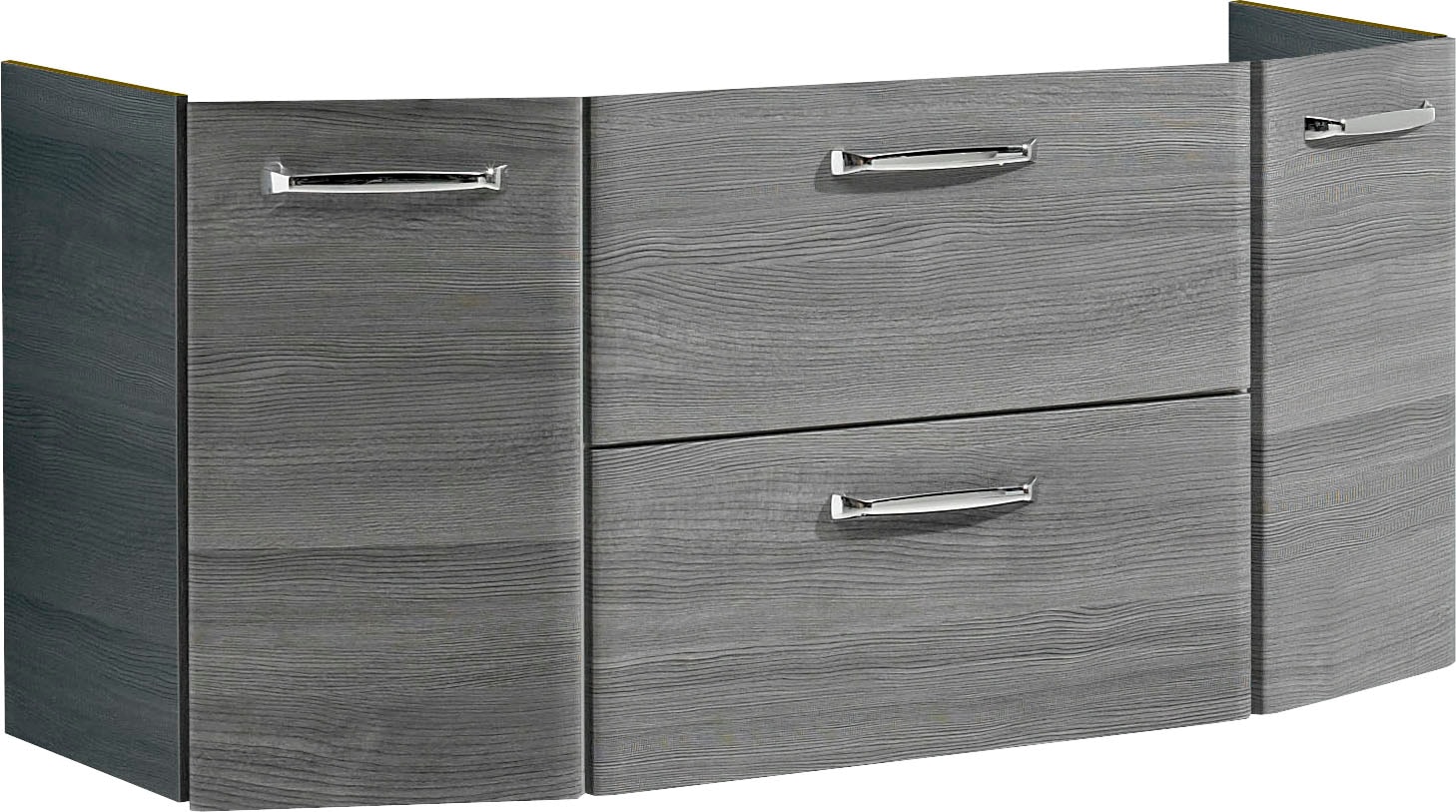 Saphir Badmöbel-Set »Quickset 4-teilig, Glaswaschtisch und LED-Spiegelschrank«, (5 St.), Unterschrank, Hängeschrank, inkl. Türdämpfer, 7 Türen, 1 Klappe