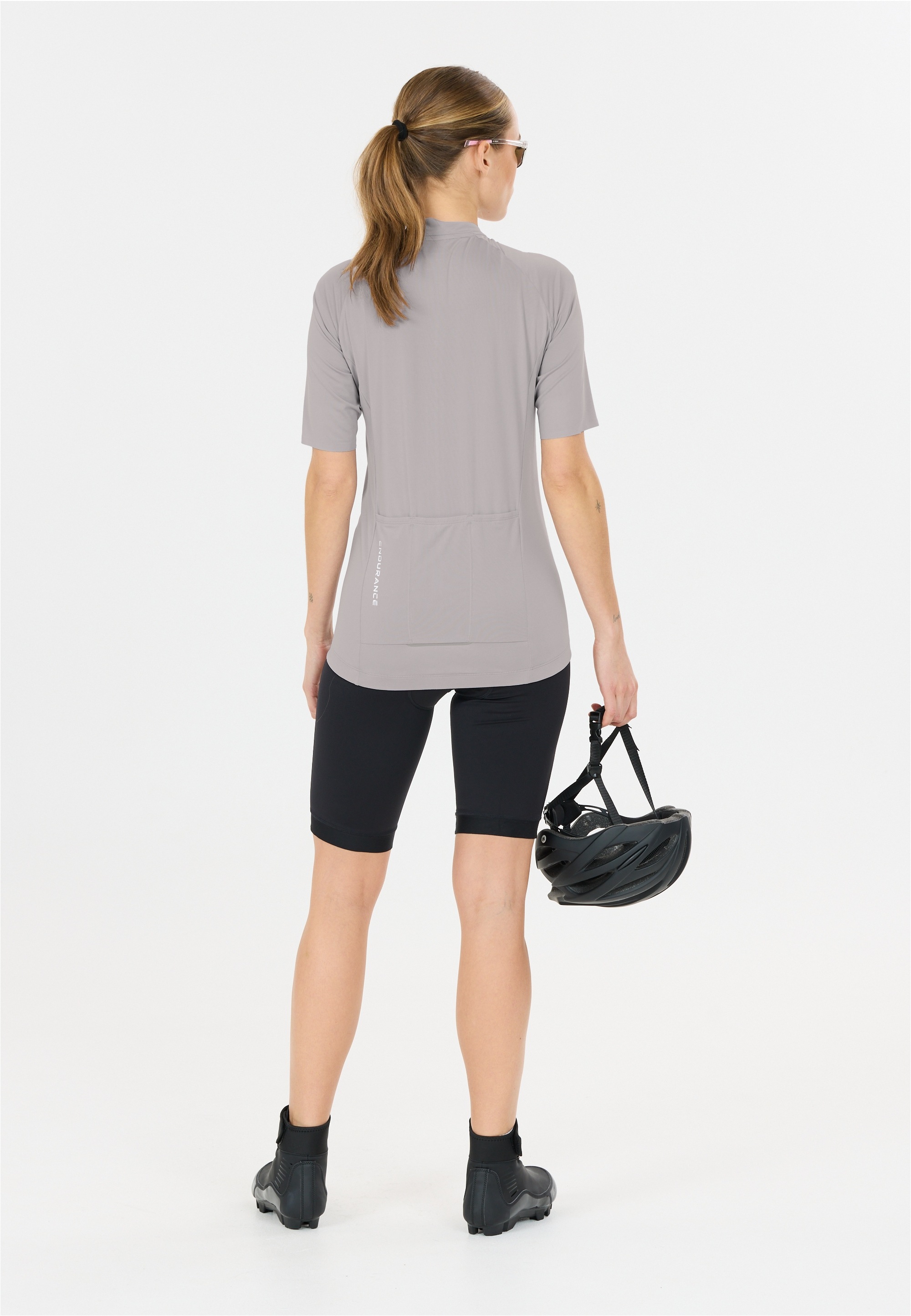 Funktionsshirt ENDURANCE "Paxton", Damen, Gr. 3XL, hellgrau, 90% Polyester, 10% Elasthan, mehrfarbig, normal, ohne Ausschnitt, Shirts Funktionsshirt, im kurzärmligen Design mit Vollreißverschluss 3