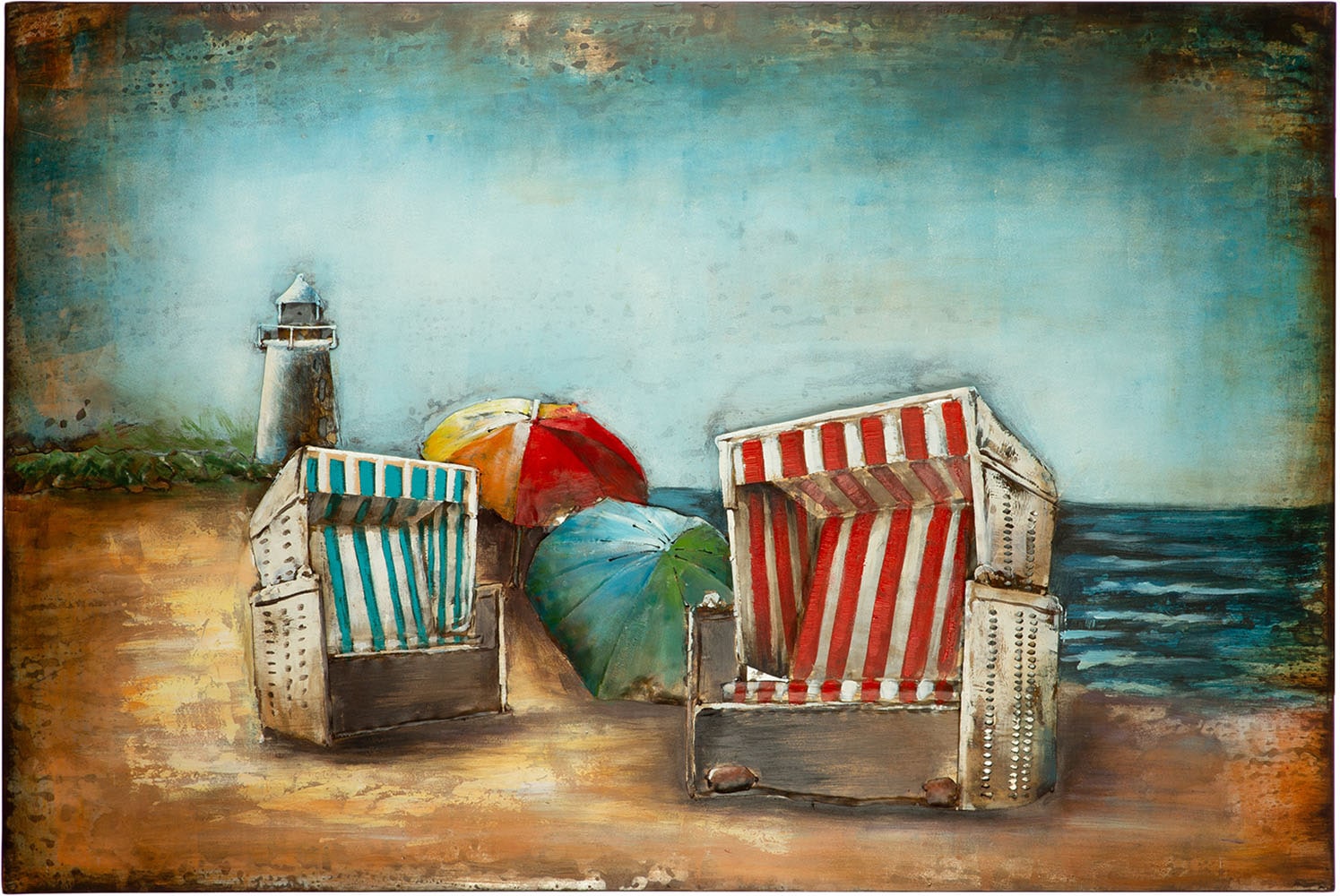 GILDE Leinwandbild "Bild Strandkorb" Strandbilder 1 Stk. tlg.