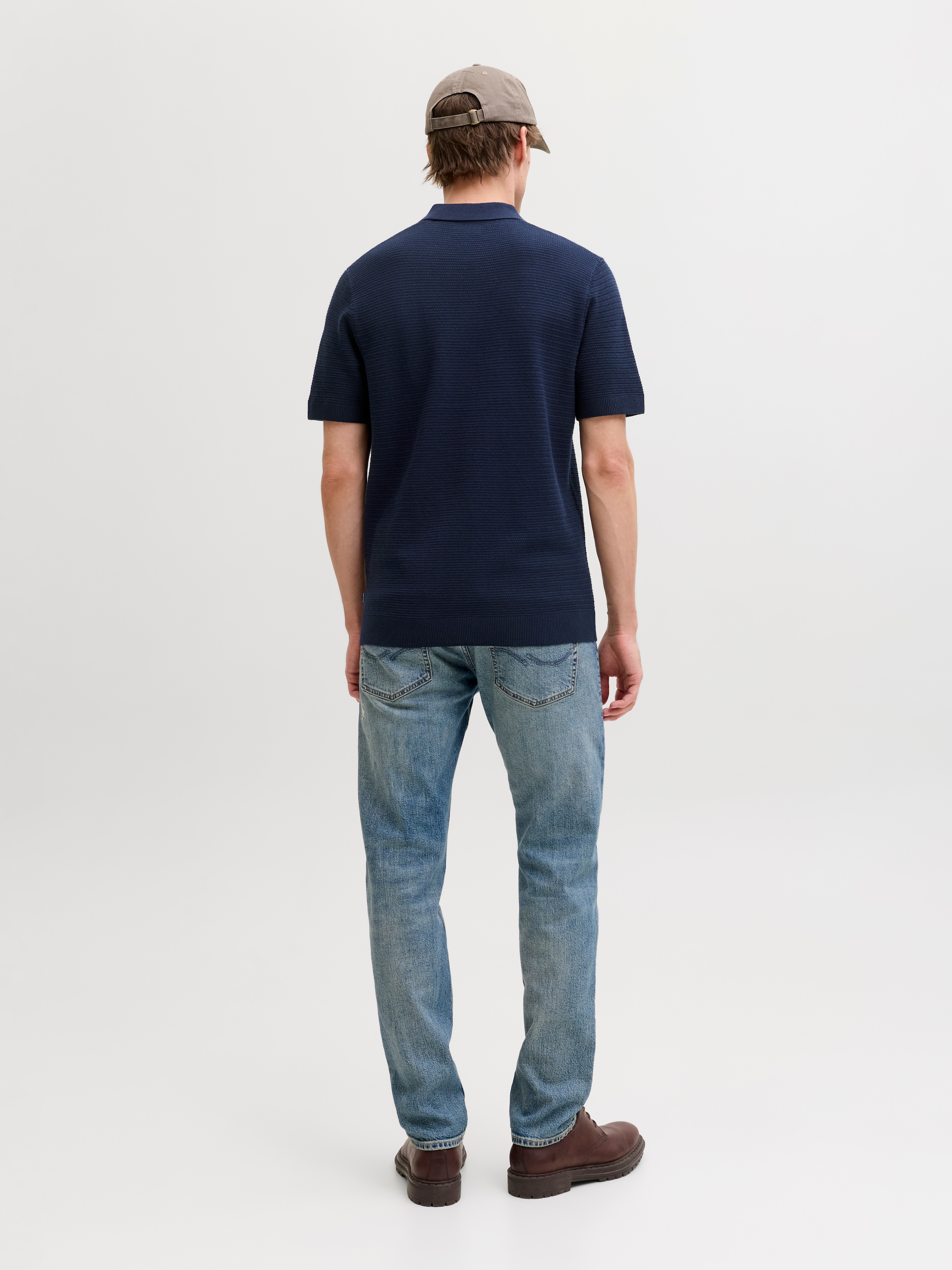 Jack & Jones Polokragenpullover »JPRBLURILEY KNIT POLO SS SN« Baumwolle, regular fit