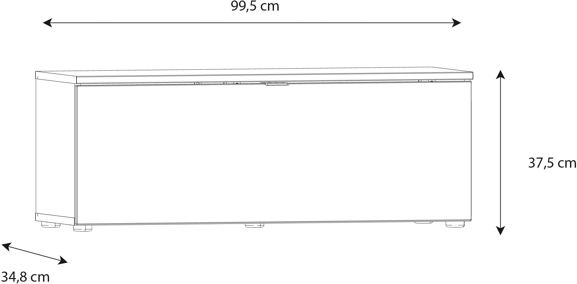 FORTE Lowboard »LibertadTV-Board, TV-Schrank«, TV Board, erweiterbar, Wandmontage, Metallgriff