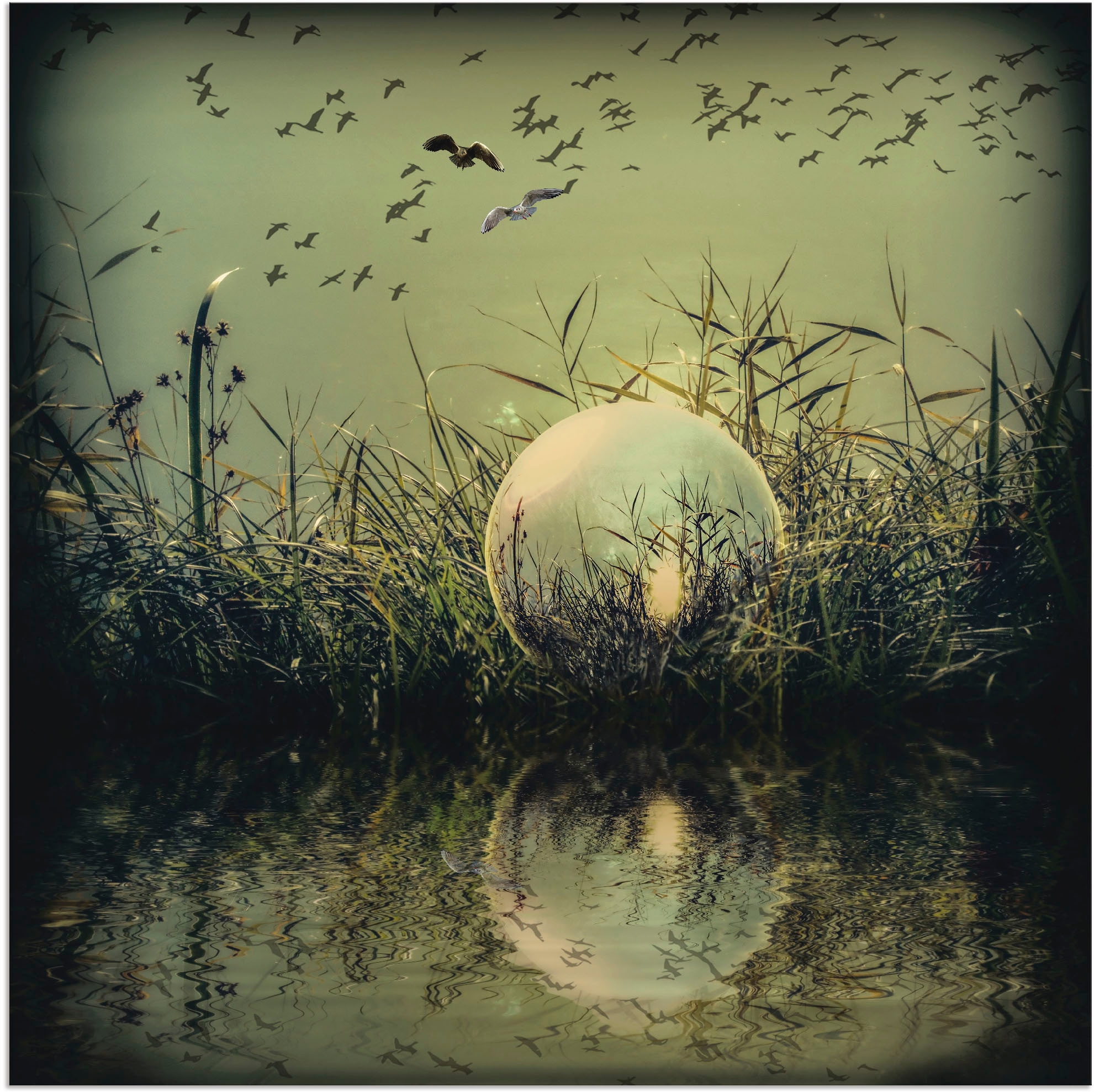 Artland Wandbild "In der Glaskugel - Mystische Au" Landschaften 1 Stk. tlg. günstig online kaufen