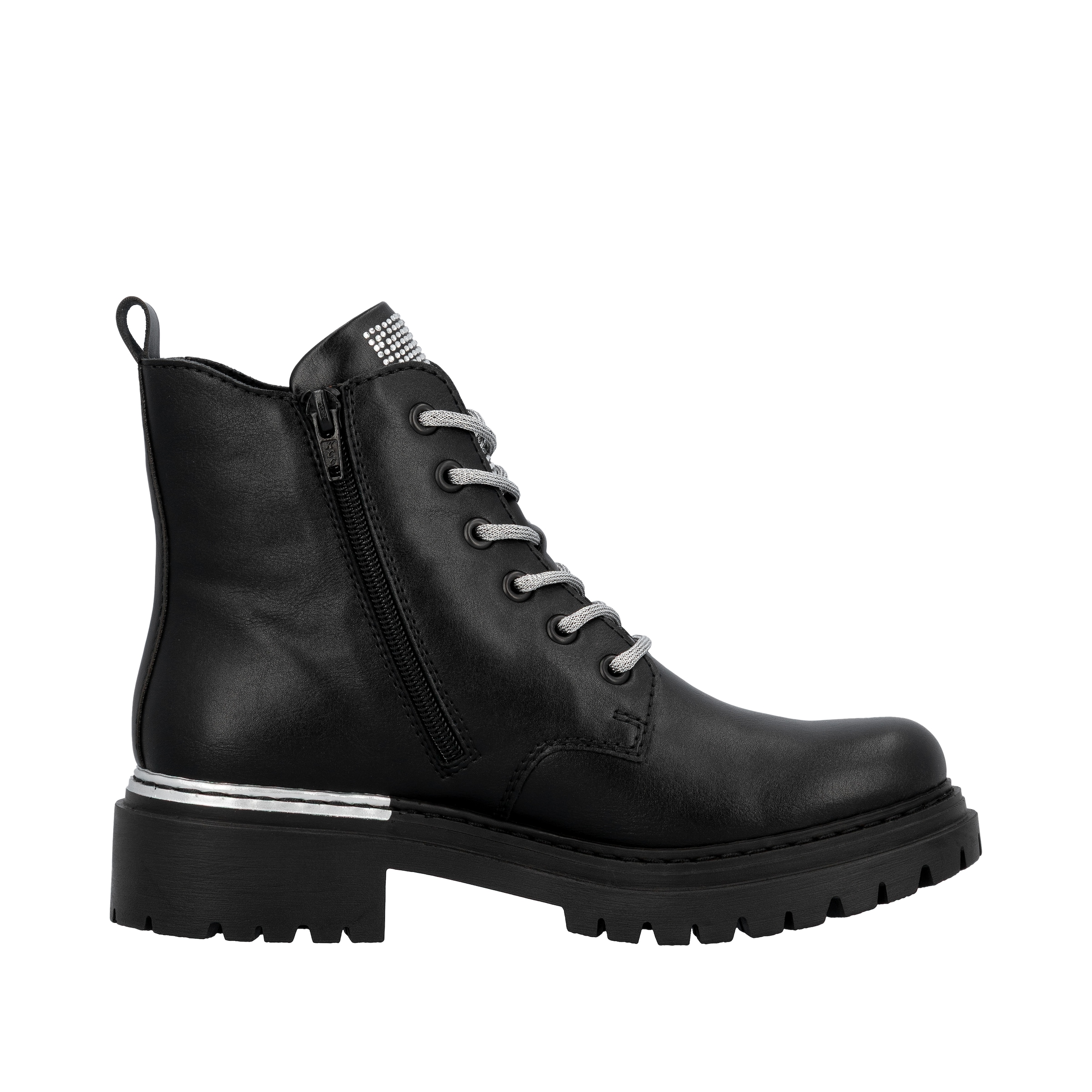 Rieker Schnürboots, Schnürstiefelette, Profilsohle, mit praktischem Innenreißverschluss