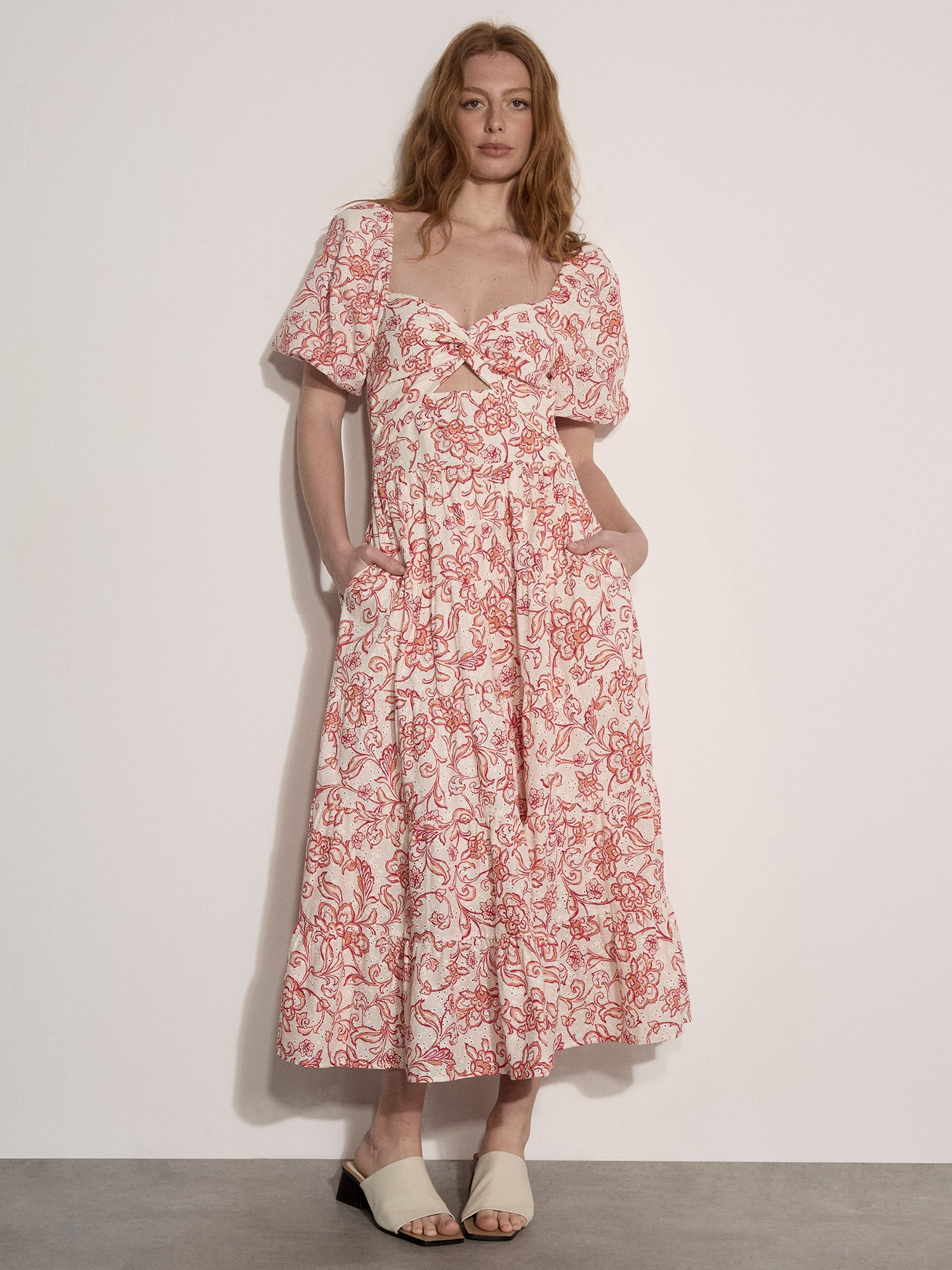 Apricot Maxikleid »Maxikleid« mit Broderie-Blumenprint