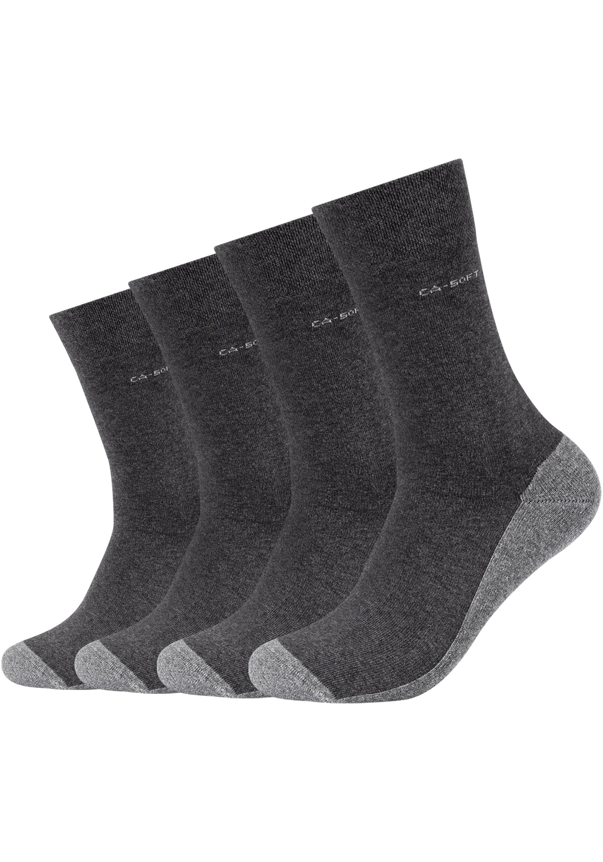 Camano Langsocken »ca-soft«, (4 Paar), mit dezentem Logodruck