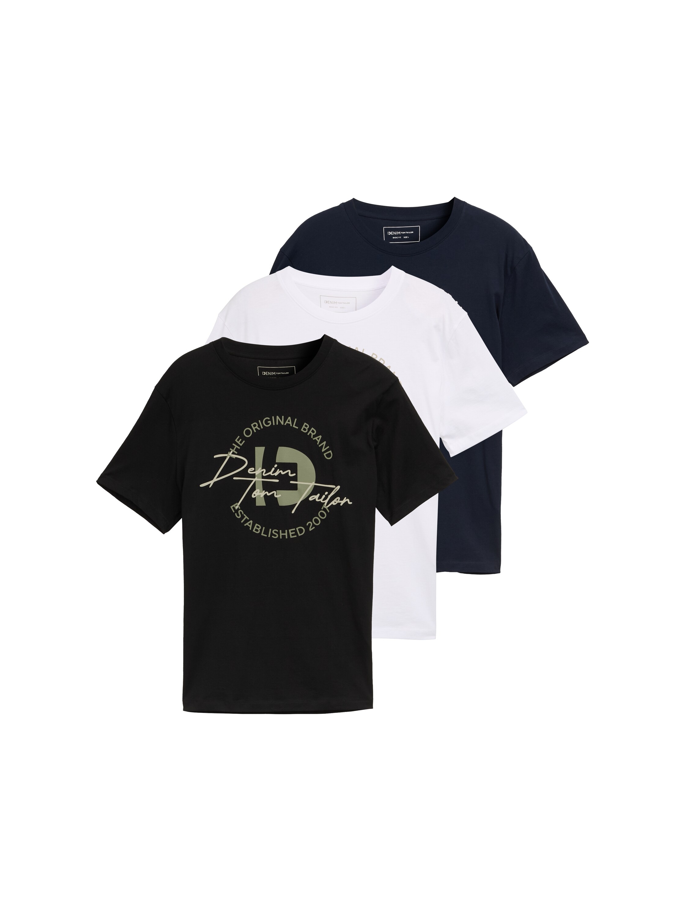 TOM TAILOR Denim T-Shirt, (Packung, 3 tlg.), mit Print günstig online kaufen