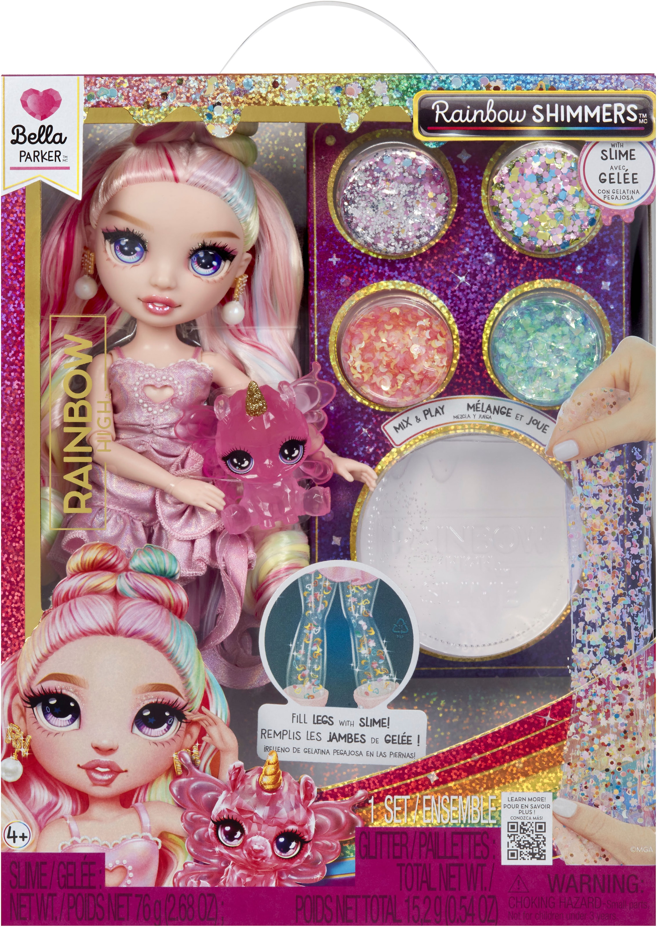 RAINBOW HIGH Anziehpuppe »Rainbow Shimmers with Slime Fashion Doll, Bella (pink)«