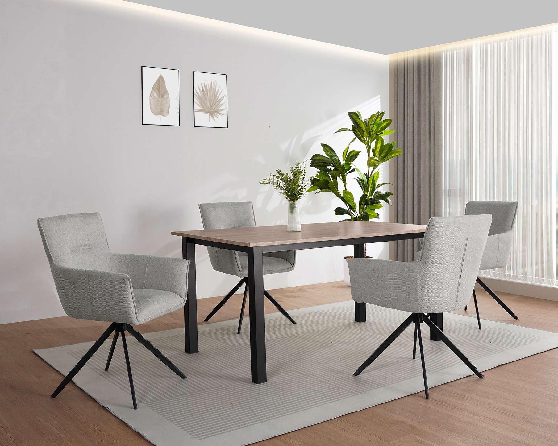 OTTO home Esstisch "Babetta" schwarzes pulverbeschichtetes Metallgestell, v günstig online kaufen