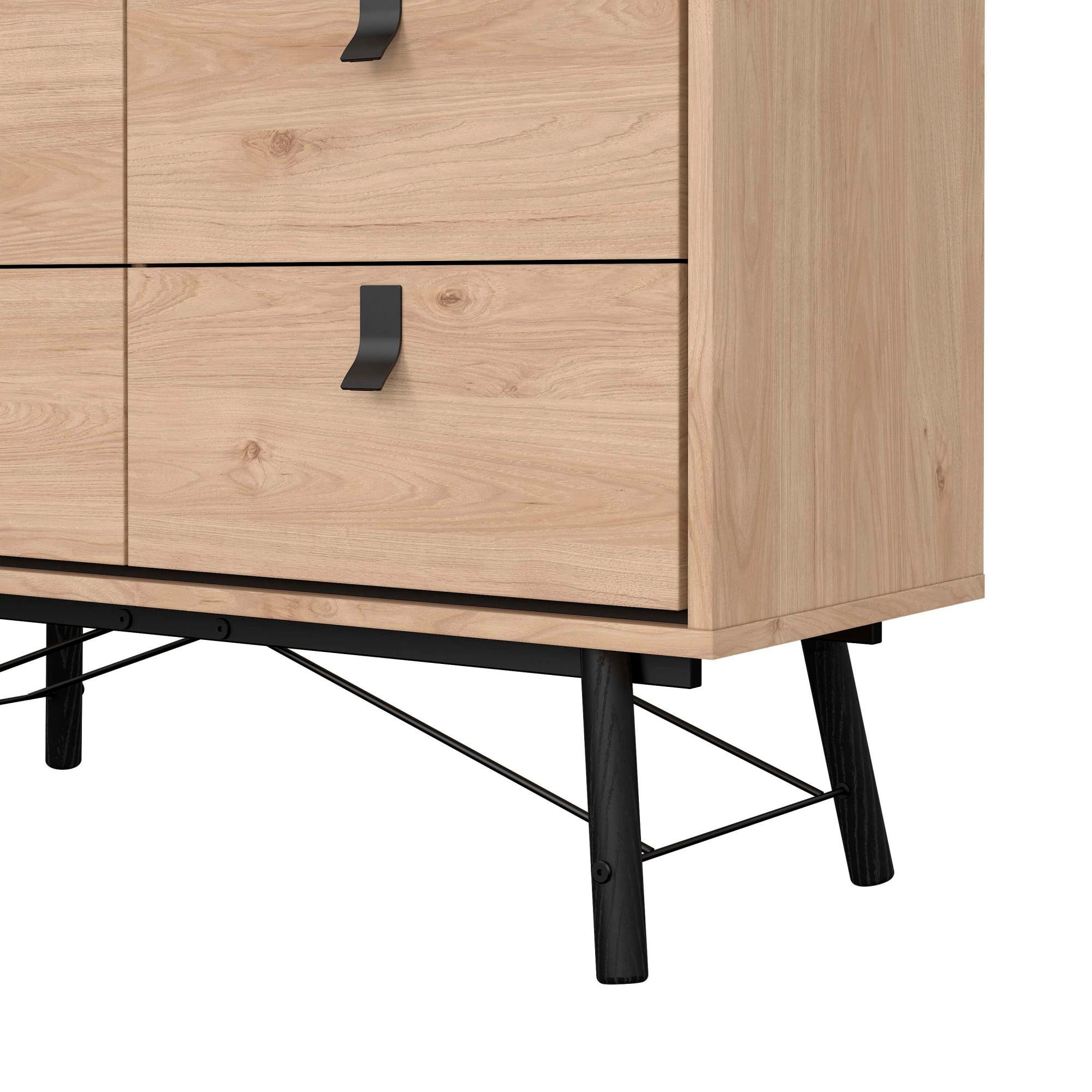 andas Kommode »Ry Aufbewahrung, Schubladenschrank, Stauraum«, Sideboard mit 6 Schubladen, Breite 102 cm, Höhe 95 cm, Massivholzbeine