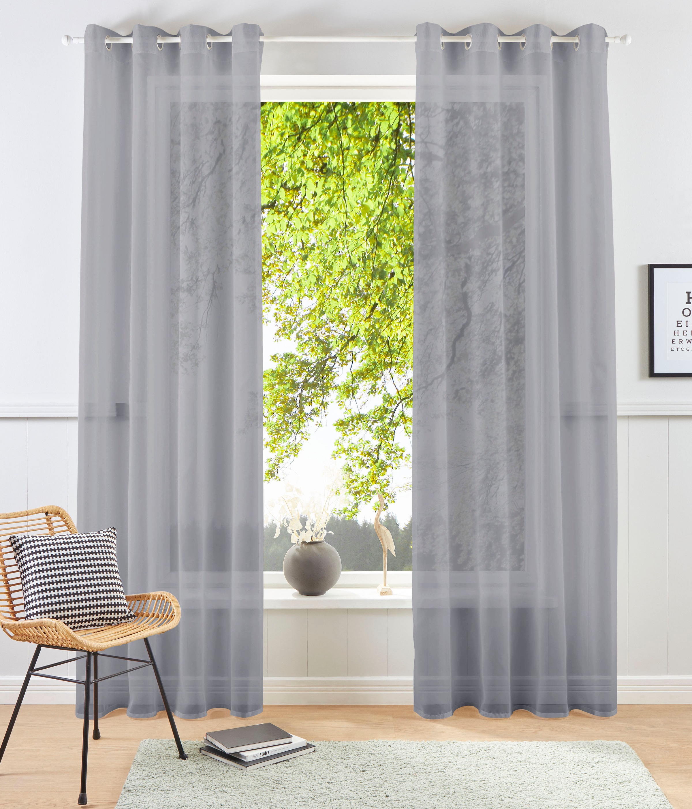OTTO home Gardine "XANA 1er- und 2er Pack" Ösen 1 Stk. tlg. einfarbig, 1 bzw. 2er Set, pflegeleicht, Kundenliebling