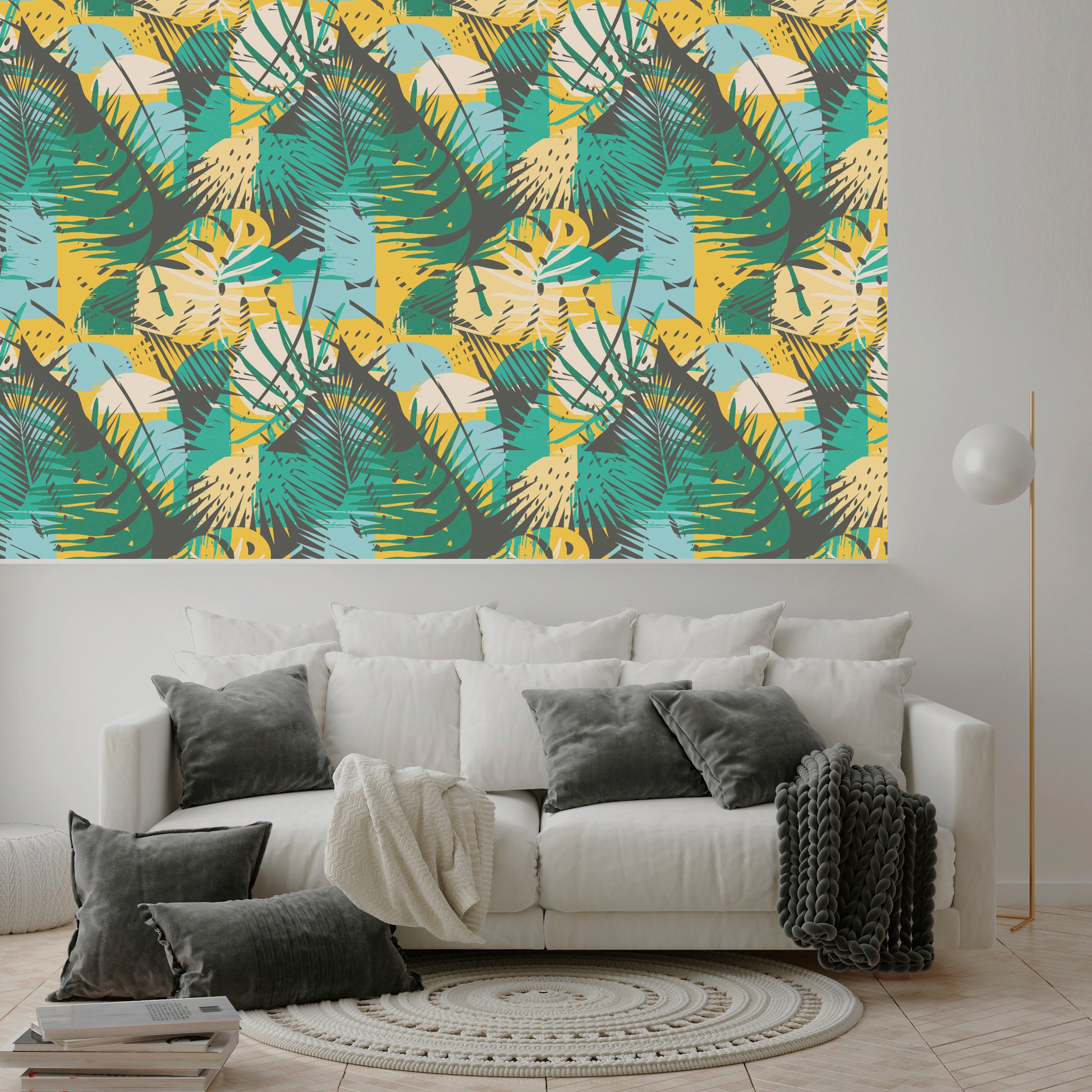 queence Vinyltapete »Berit«, bedruckt-Motiv-botanisch-floral-gemustert-natürlich, 90x250cm, selbstklebend, kinderleichte Anbringung, Sticker