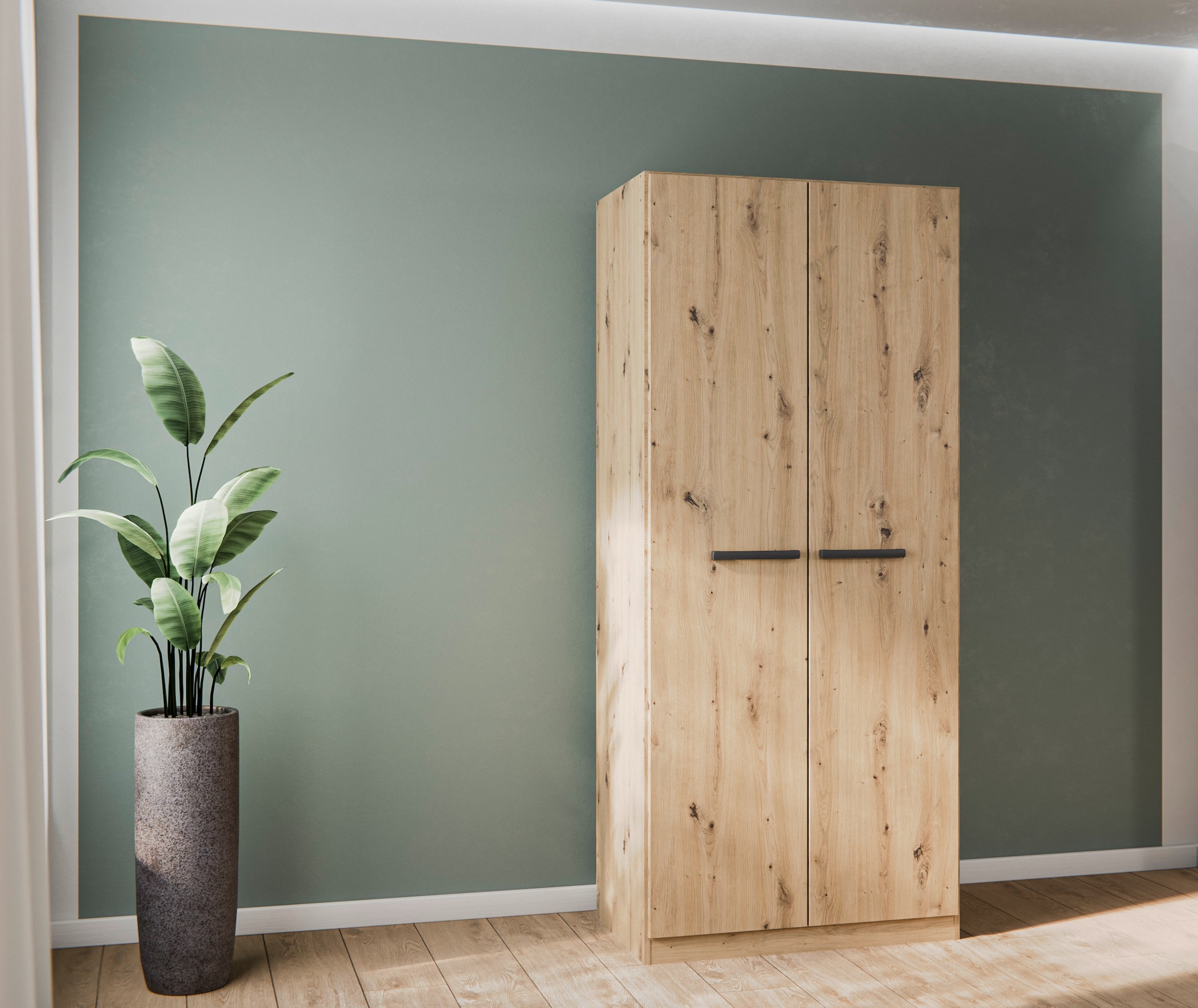 rauch Drehtürenschrank »Kleiderschrank Schrank Garderobe Garderobenschrank Stauraumwunder MODI«, optional mit Spiegel MADE IN GERMANY