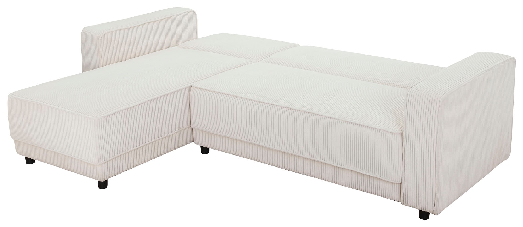 Dorel Home Ecksofa »Allie Schlafsofa 230 cm mit Relaxfunktion in der Rückenlehne«, Schlaffunktion (108/194,5cm), trendiger Cord o. pflegeleichter Velours