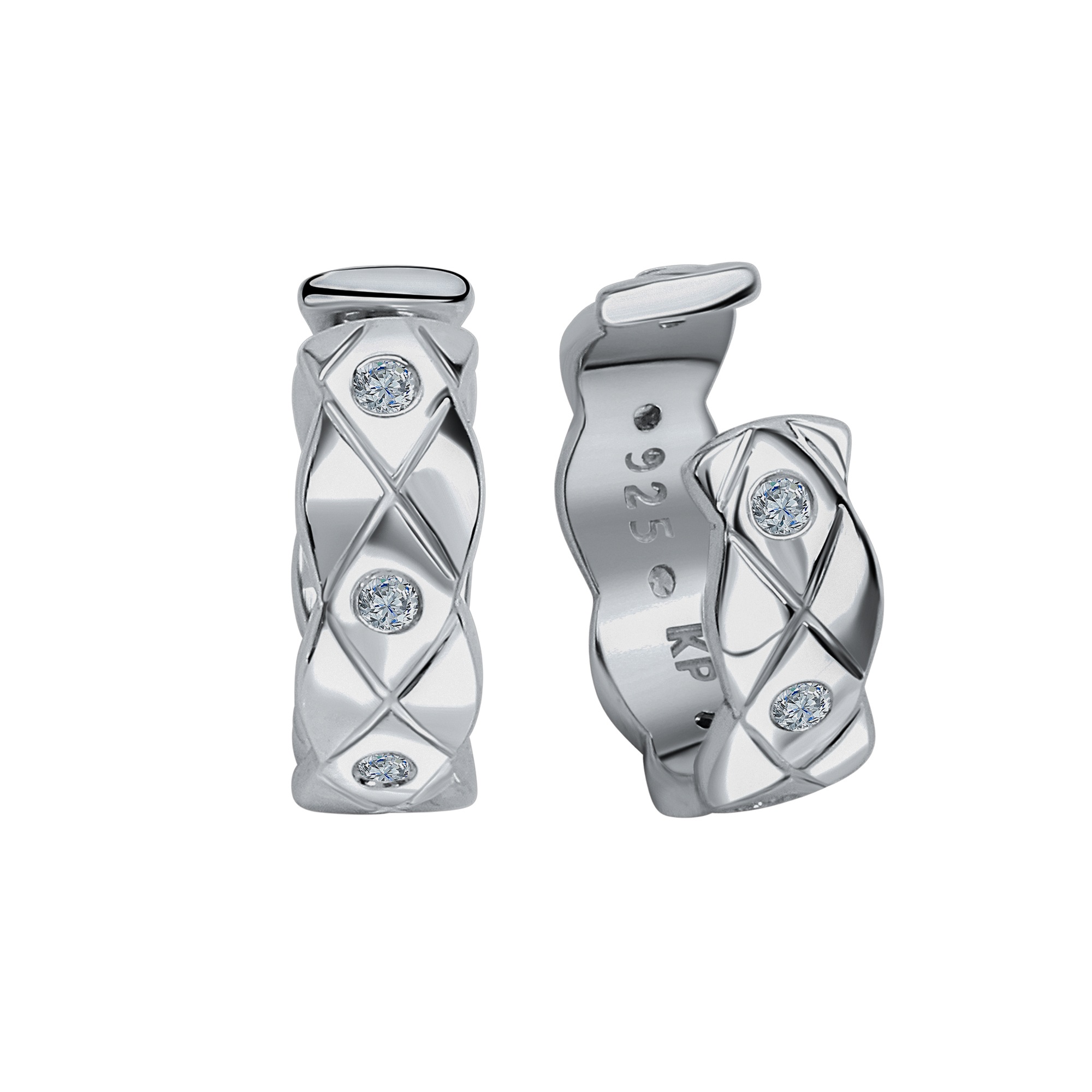 VIVANCE Damen Paar Ohrstecker "925-Sterling Silber rhodiniert Zirkonia", one-size, Silber 925 (Sterlingsilber), weiß, Silber 925 (Sterlingsilber),