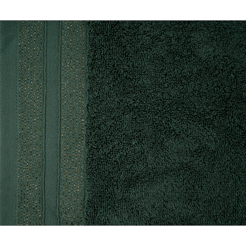 Leonique Handtuch Set »»Esmindra« mit goldfarbener Bordüre«, (Set, 2 St., 2 Duschtücher (70x140) cm)
