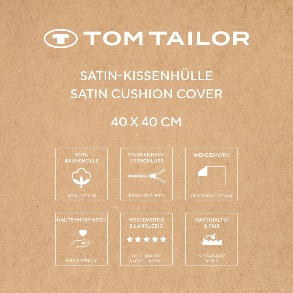 TOM TAILOR HOME Kissenhülle »new bedroom, TWO-TONE SOLID COLORS, CHECK, 40x40cm oder 40x80cm«, (1 St.)