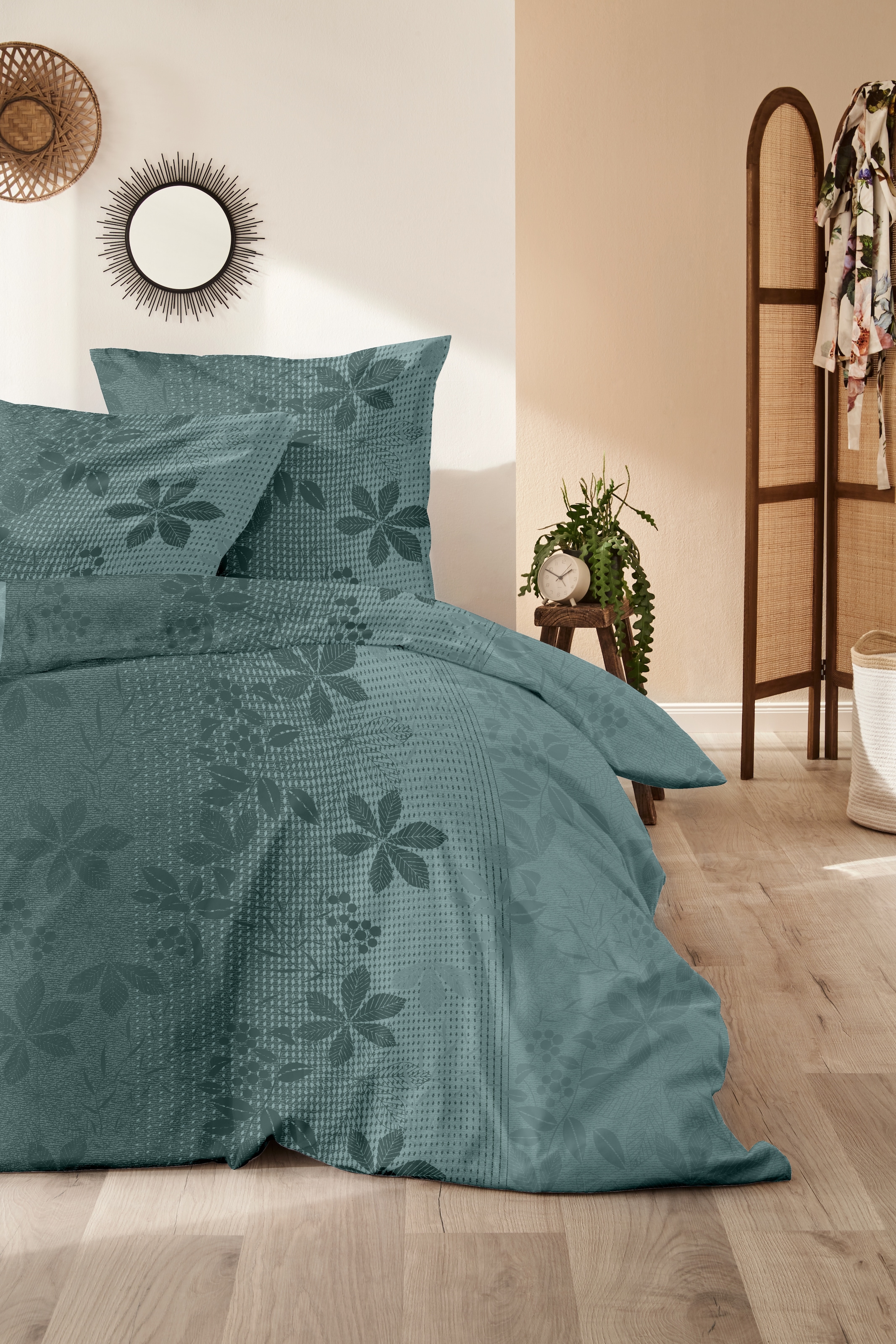 Primera Bettwäsche "Feinbiber-Bettwäsche Maple" 2 Stk. tlg. mit floralem Mu günstig online kaufen