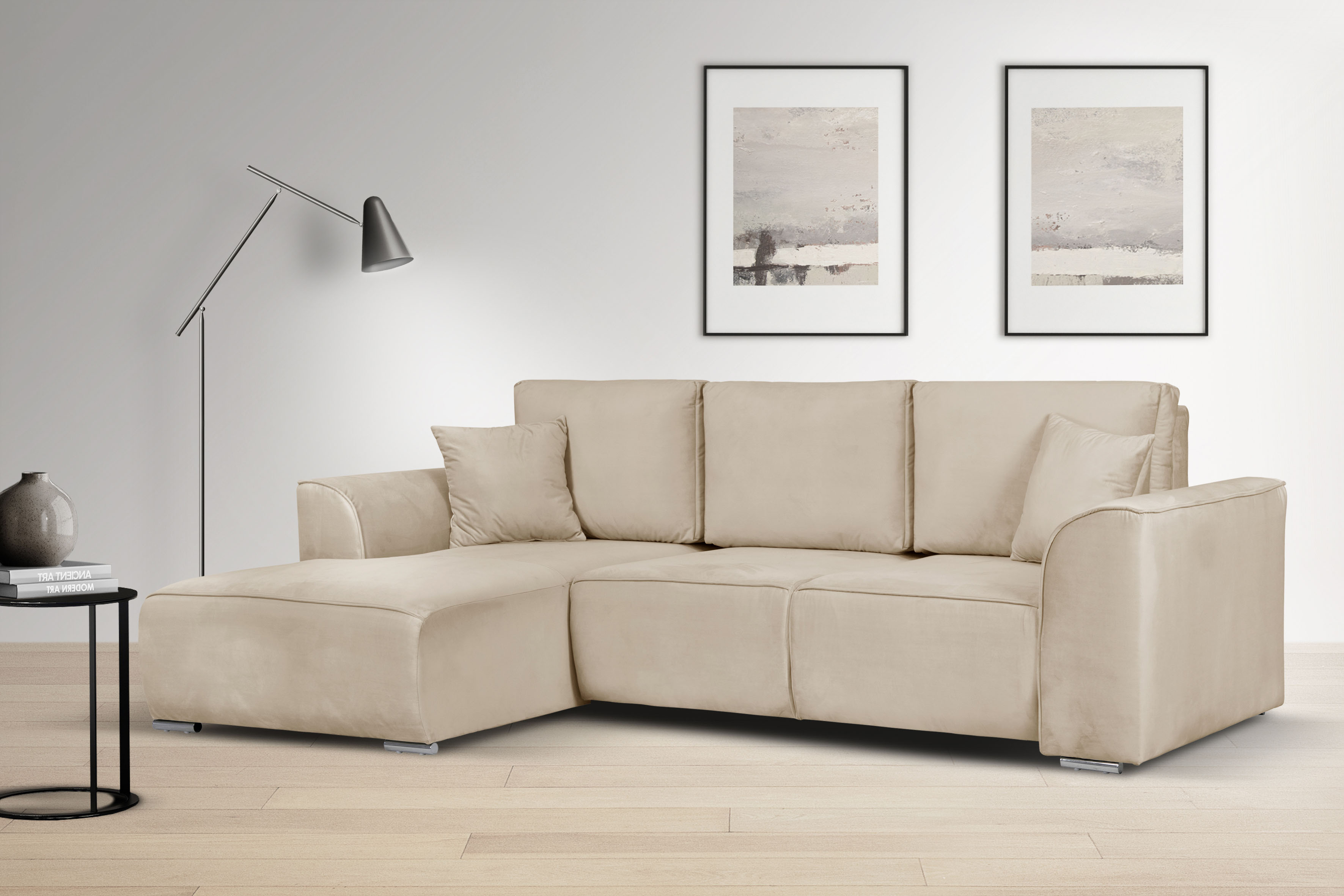 OTTO home Ecksofa "BEATRICE optionale Schlafsofa mit Bettkasten, B/T/H: 265/170/86 cm" L-Form, wahlweise auch mit Bettfunktion und Bettkasten