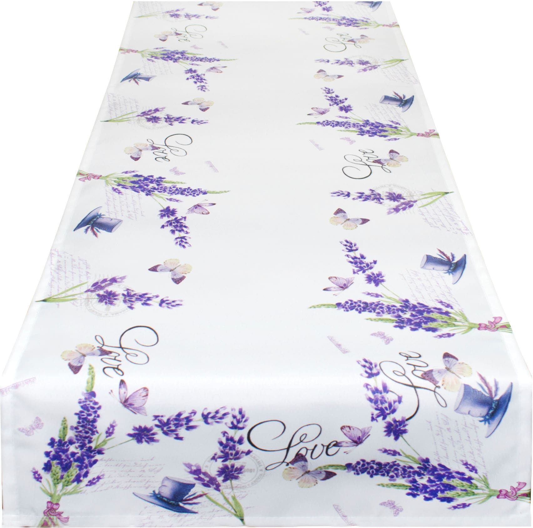 Tischläufer »Lavendel ZWEIGE«, (1 St.), Strukturgewebe, bedruckt