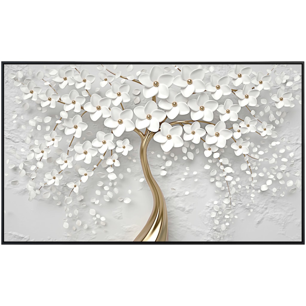 Papermoon Infrarotheizung »Blumen weiß gold«