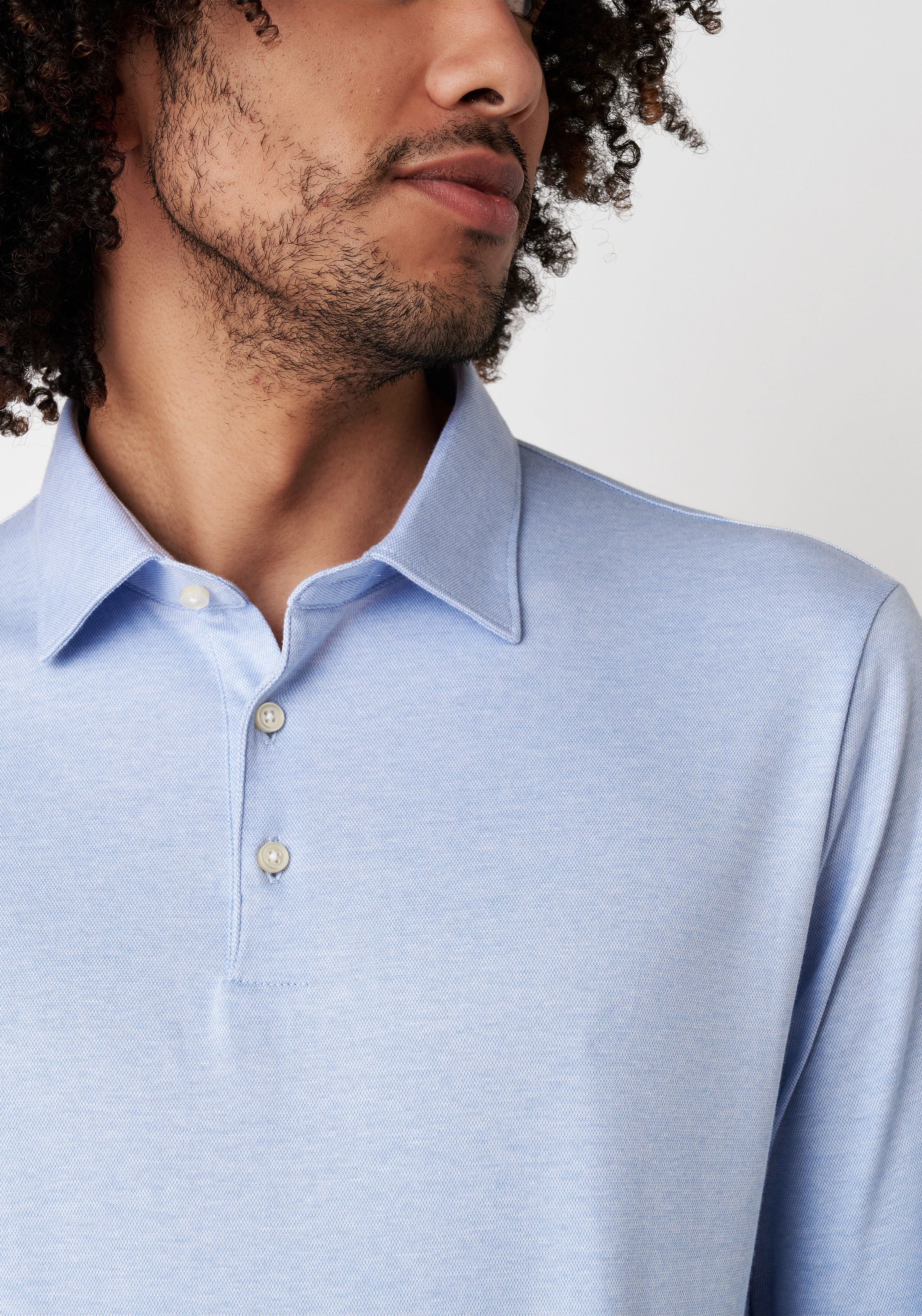 DESOTO Langarm-Poloshirt »Essential Polo Kent 1/1«, Mit Rundhalsausschnitt