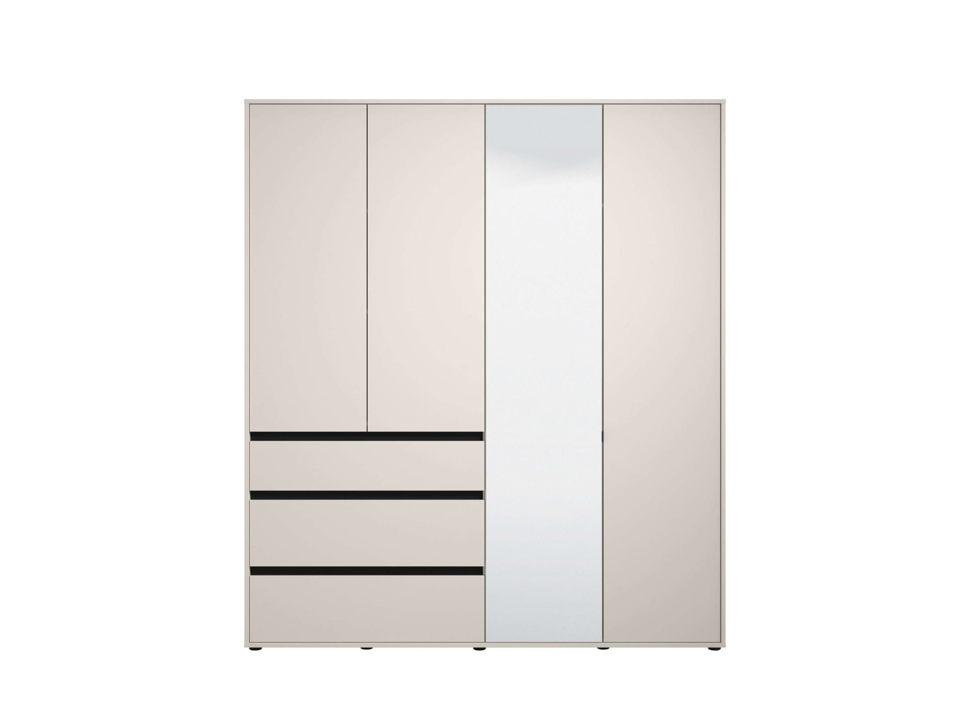 INOSIGN Kleiderschrank »Corbett, grifflose Optik, FSC-zertifziert, Made in Europe«, (138 oder 182,5cm breit, 211cm hoch und 54,5cm tief), mit Spiegel, 3 Schubladen und Innenausstattung