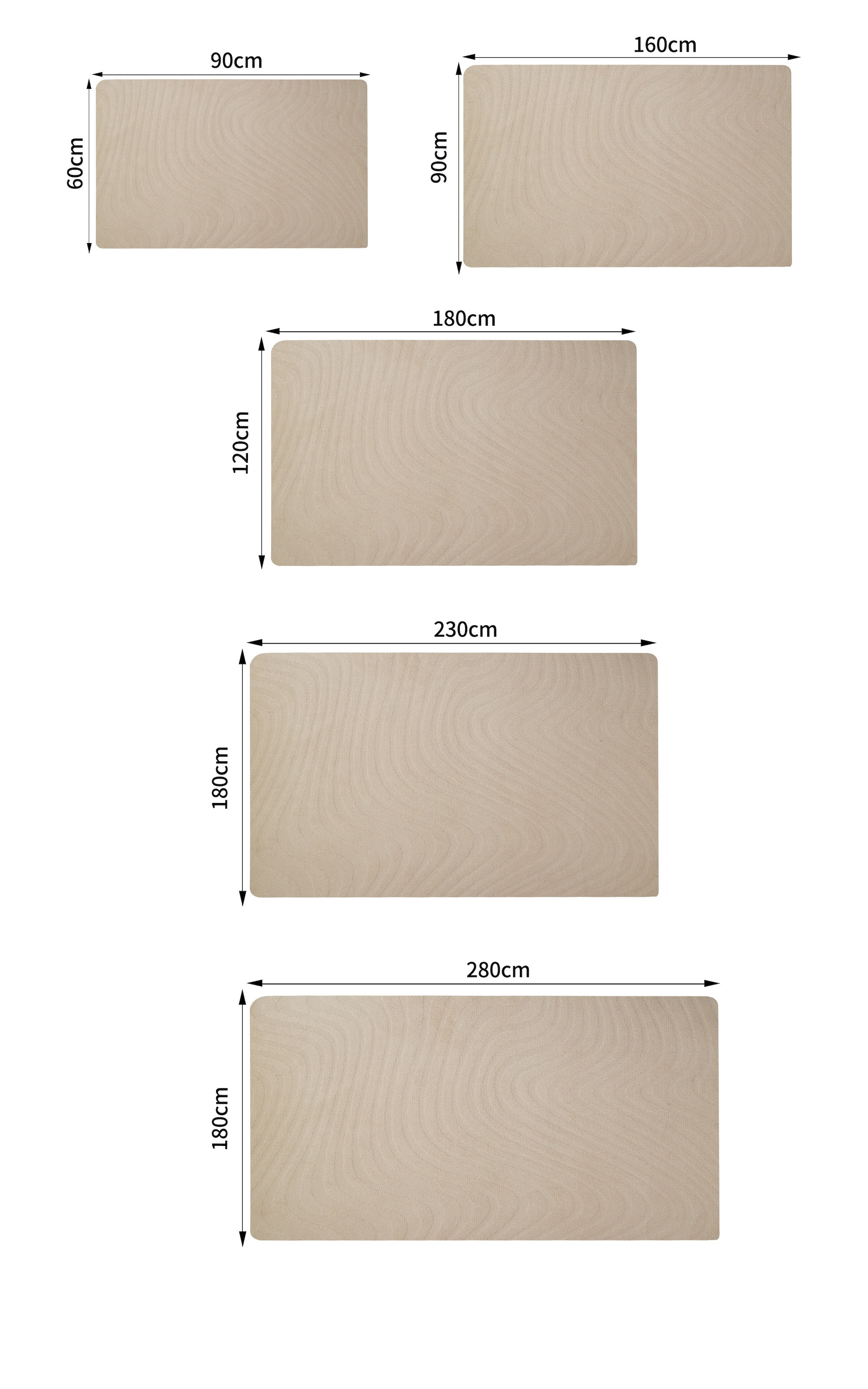 OTTO home Teppich »Jola Welle, Hoch-Tief-Design« rechteckig 12 mm Höhe Wellenmuster, Boho, Modern, 3D, Wohnzimmer, Schlafzimmer