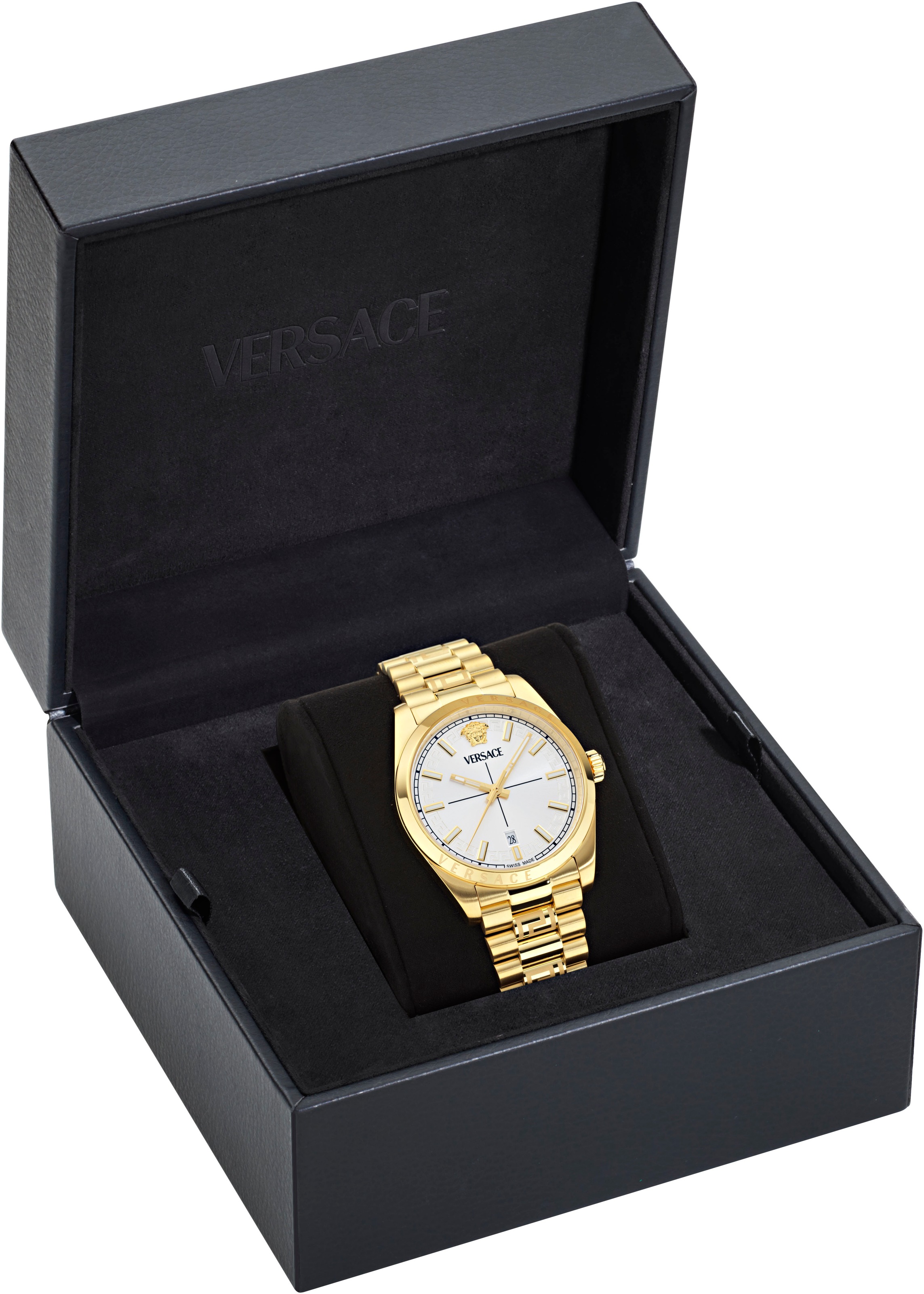 Versace Quarzuhr »MILLENYIUM GENT«, Armbanduhr, Herrenuhr, Swiss Made, Edelstahlarmband, analog, Datum