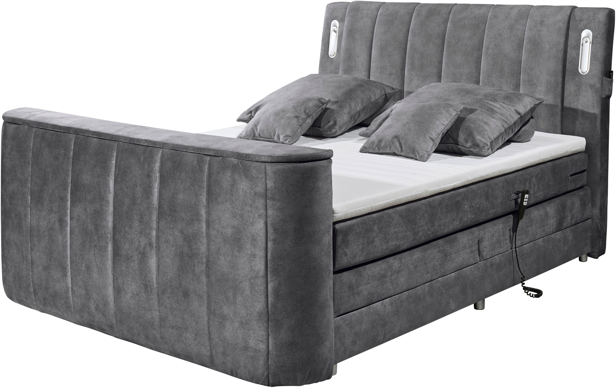 ED EXCITING DESIGN Boxspringbett "Dallas" 6 Stk. tlg. inkl. Topper, LED-Bel günstig online kaufen