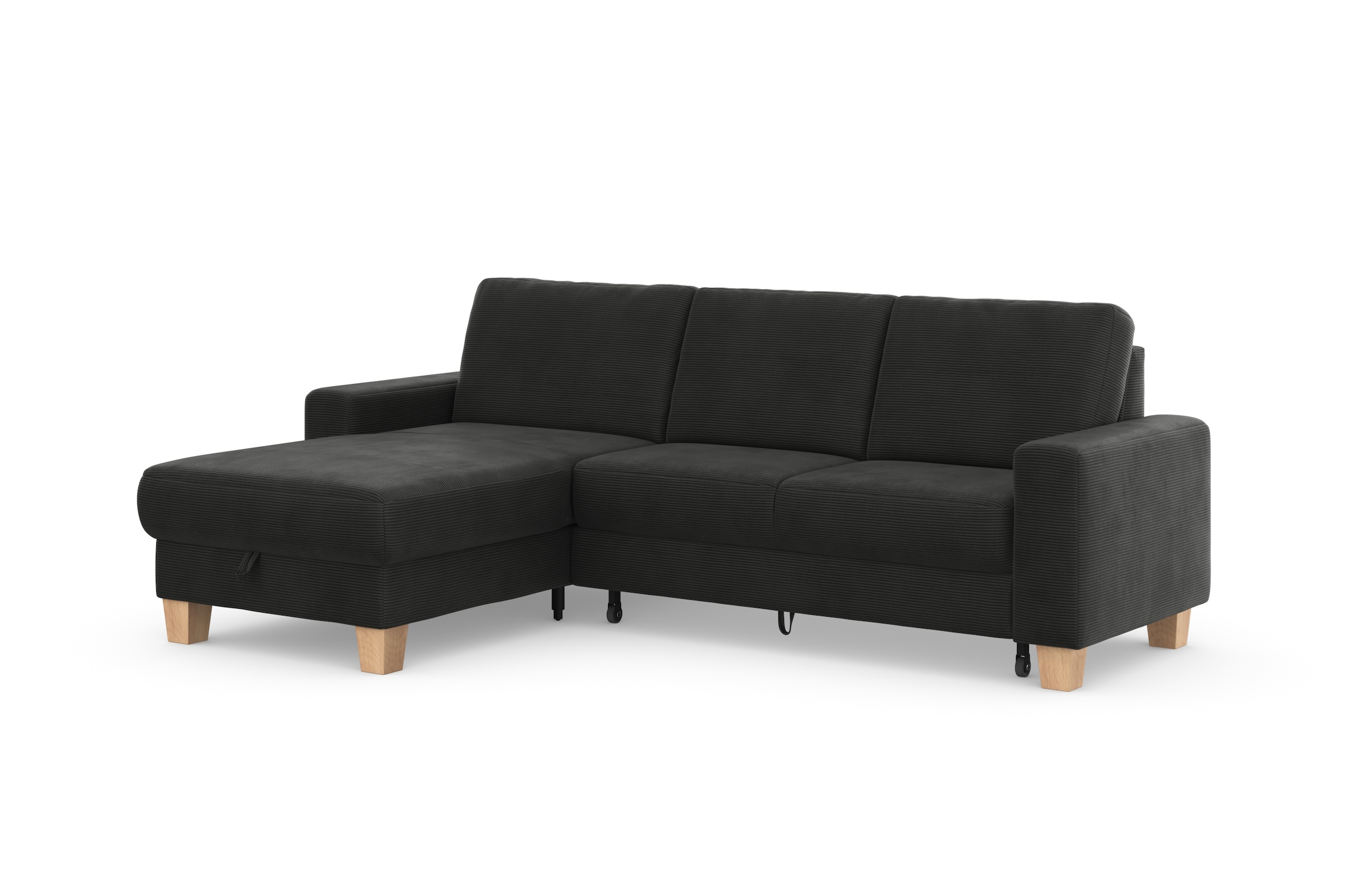 Home affaire Ecksofa »Summer L-Form«, mit Recamiere, mit oder ohne Bettfunktion und Bettkasten, Cord-Bezug